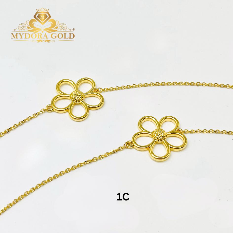 MYDORA Rantai Tangan Fesyen Bunga Daisy l EMAS 916/22K