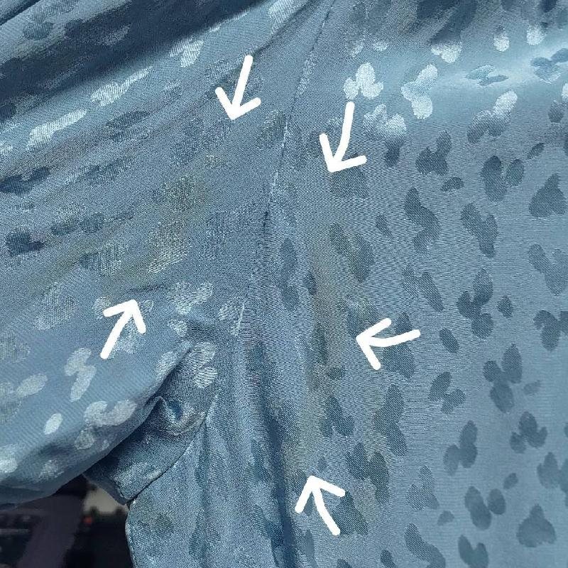 Vintage Powder Blue Satin Luxe Abstract Pattern Day Dress(MT1608-103)
