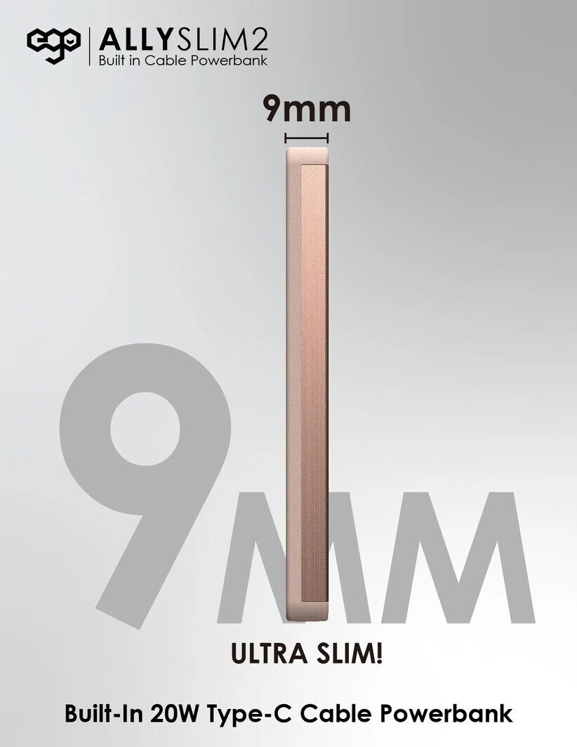 香港行貨 EGO AllySlim2@ 5000mAh 磁吸移動電源 - 鈦色 GOLD 