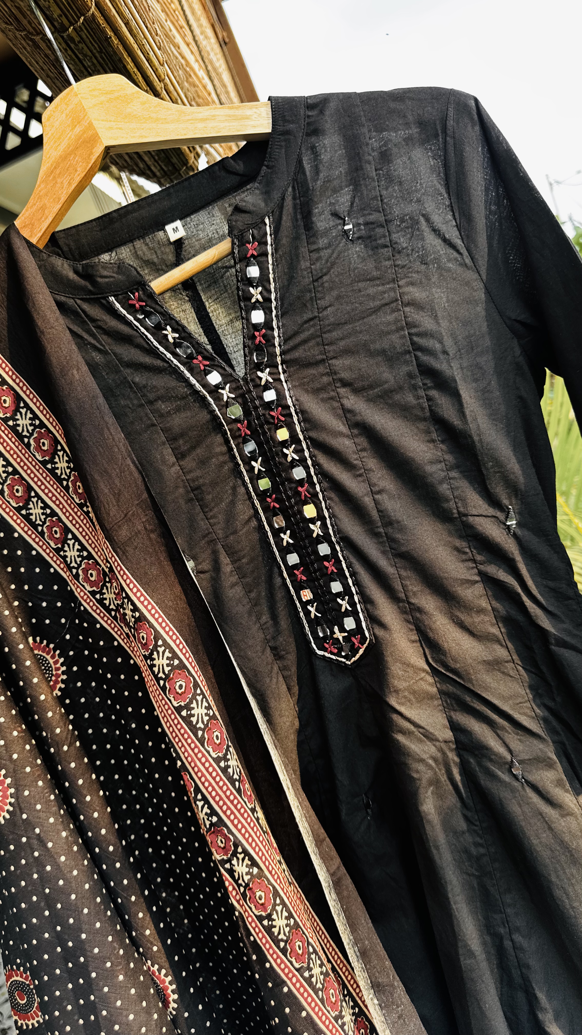 Midnight Black Anarkali Kurta Set with Heavy borders