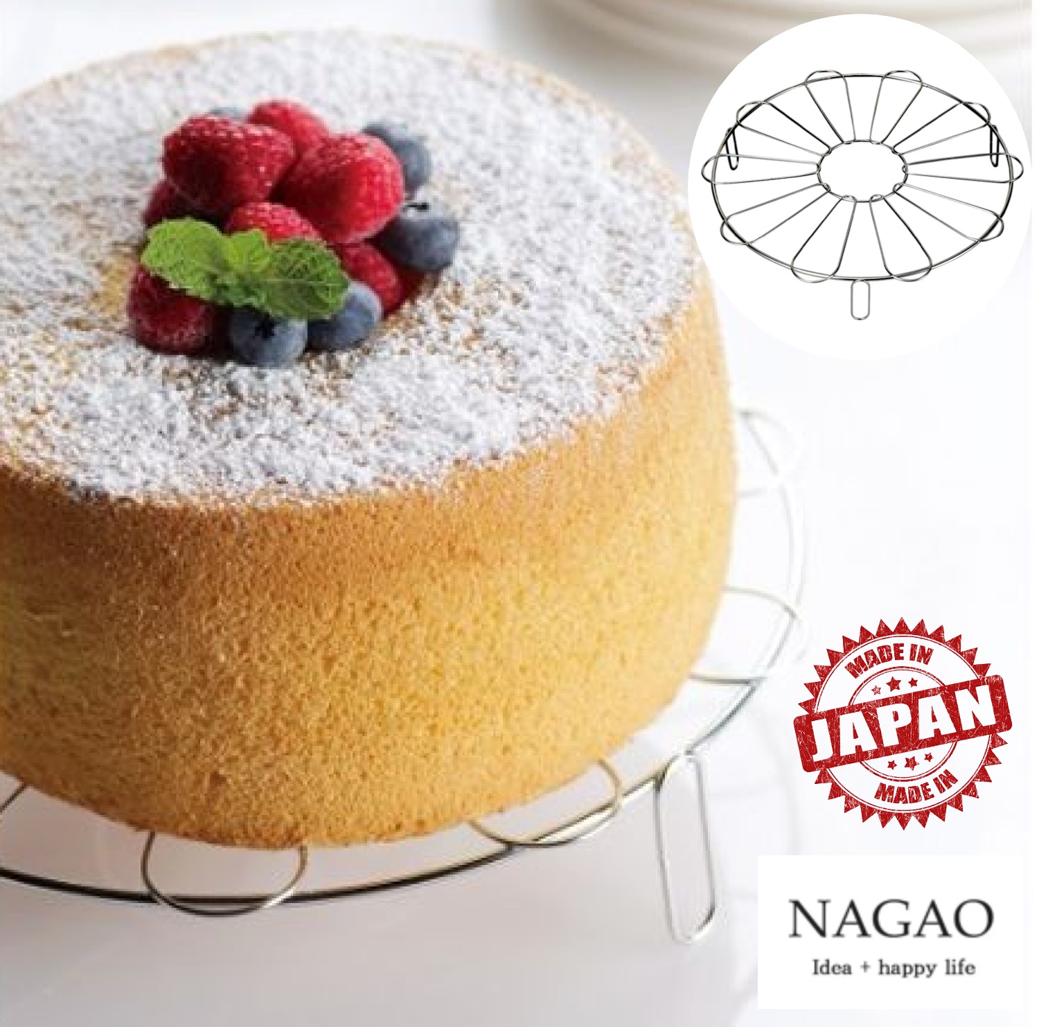 🔥🔥【日本製《NAGAO》燕三条製不鏽鋼蛋糕冷卻架24CM】