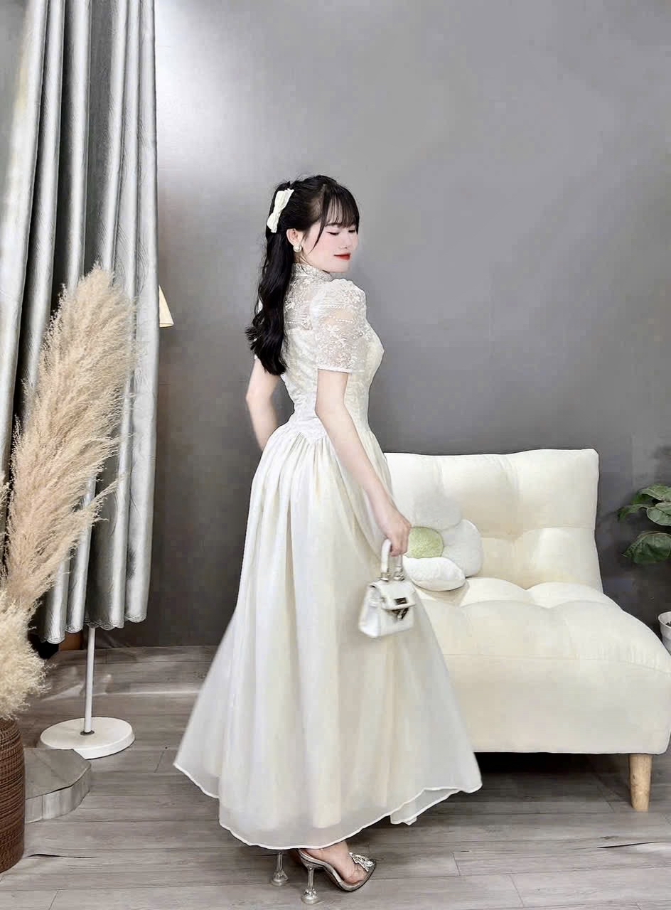 優雅蕾絲連身裙  * 復古