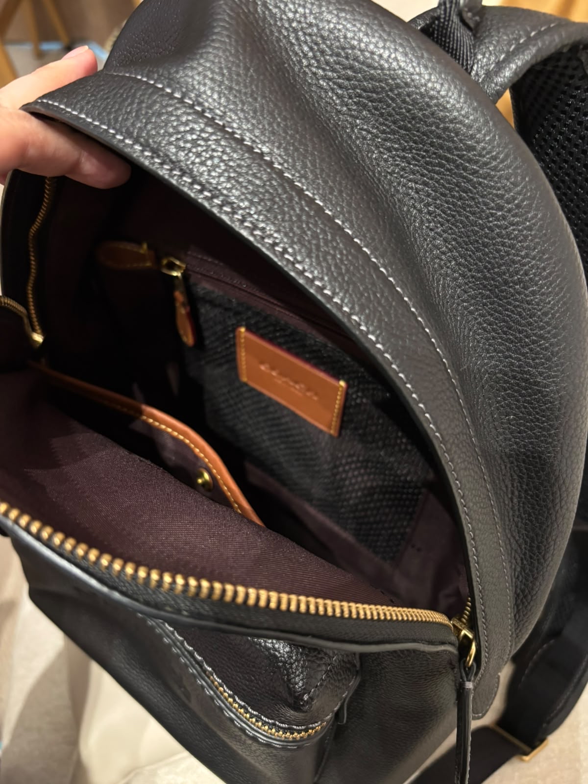Coach Backpack Black Calfskin 100%Authentic, 99%New ✅Dust bag