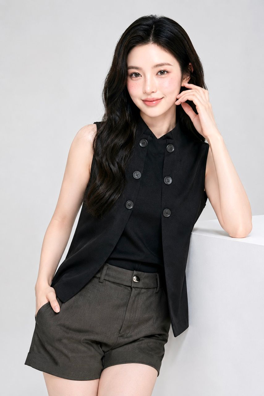 3194 Aveline Button Vest Top