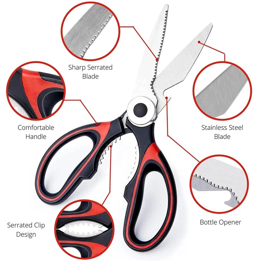 不鏽鋼廚房剪刀 2.5紅黑 UA0535