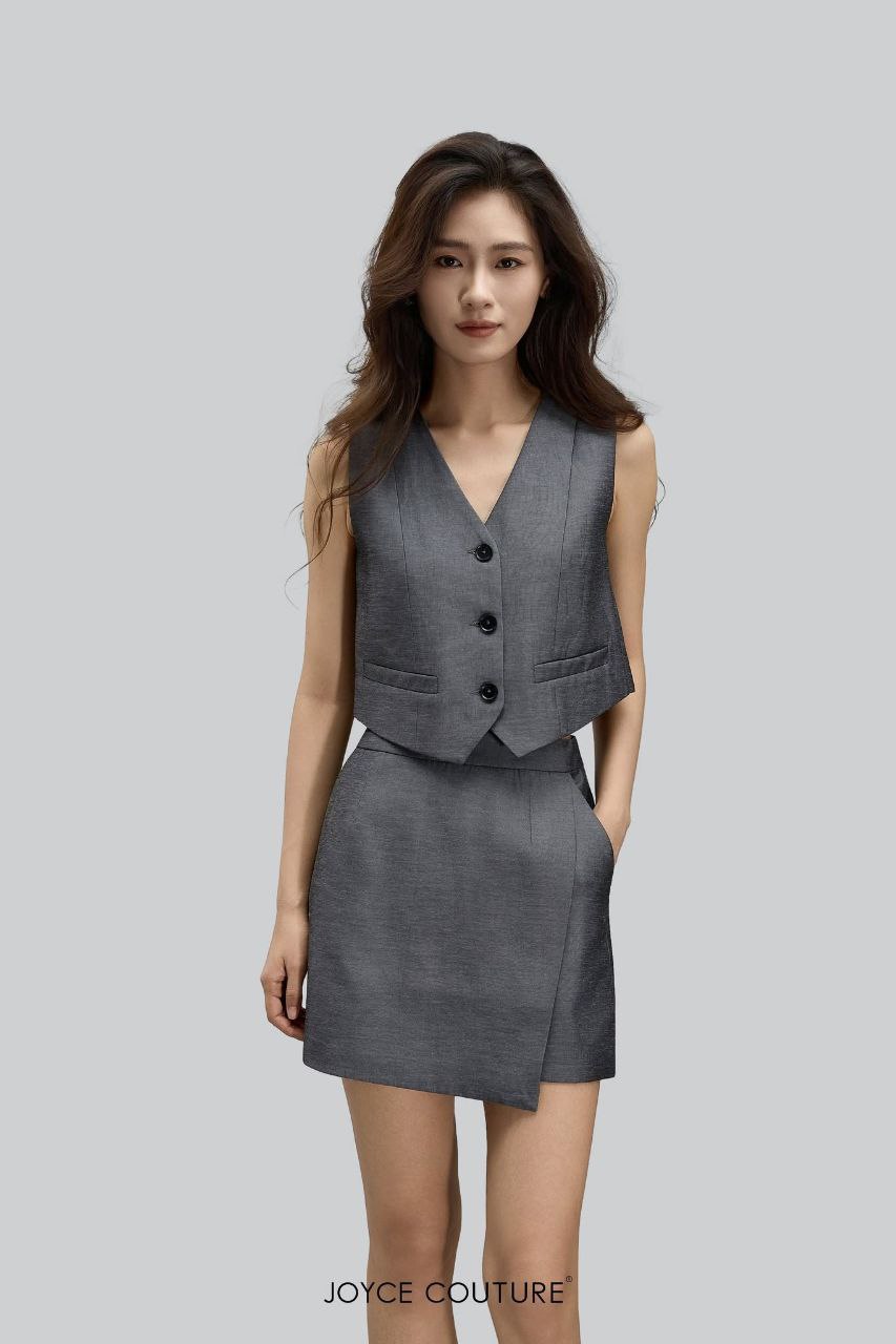 不对称拼接迷你裙 S0151