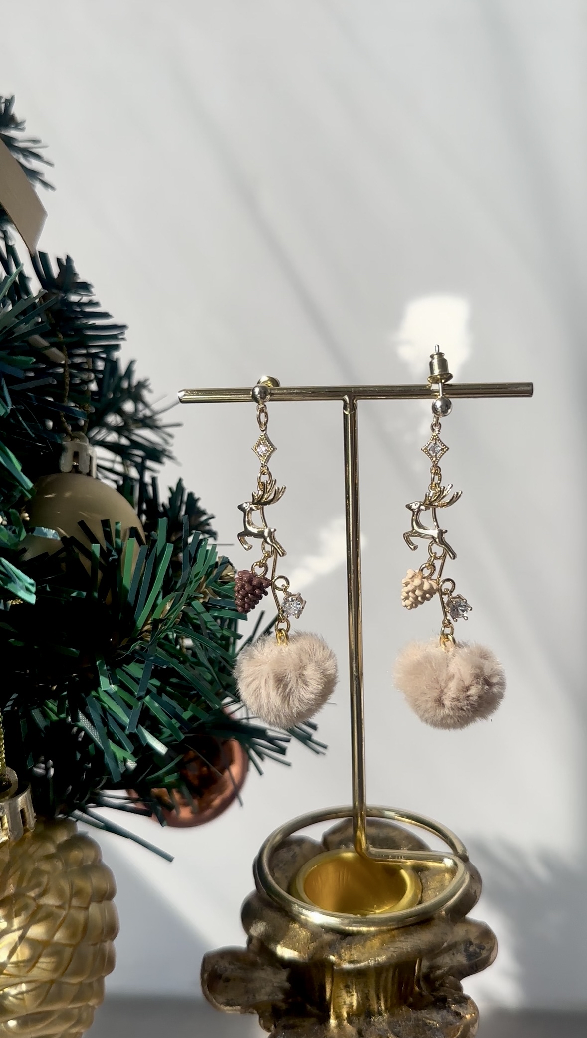 金鹿毛球耳環🦌❄️