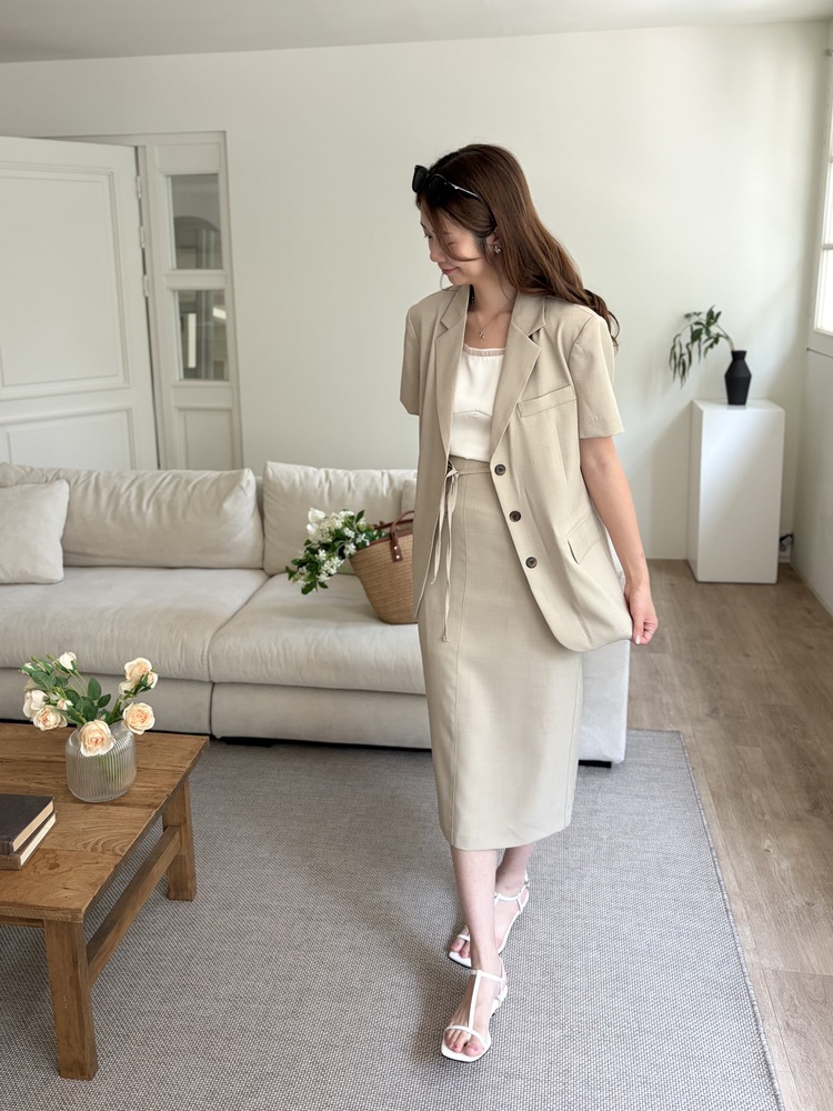 Sandstone Air Relaxed Blazer (Light Beige)