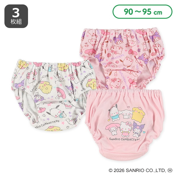 🇯🇵預訂 日本直送🇯🇵Sanrio人物滿印女童內褲三件套裝