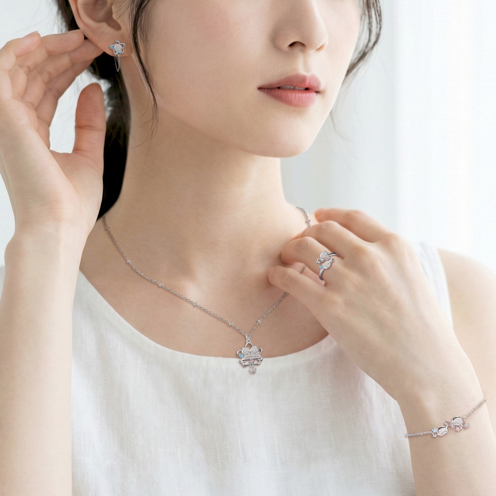 📦訂購 台灣限定 STORY 故事銀飾 X 三麗鷗 Sanrio Little Twin Stars 50th星舞系列 雙子星晶鑽純銀頸鏈