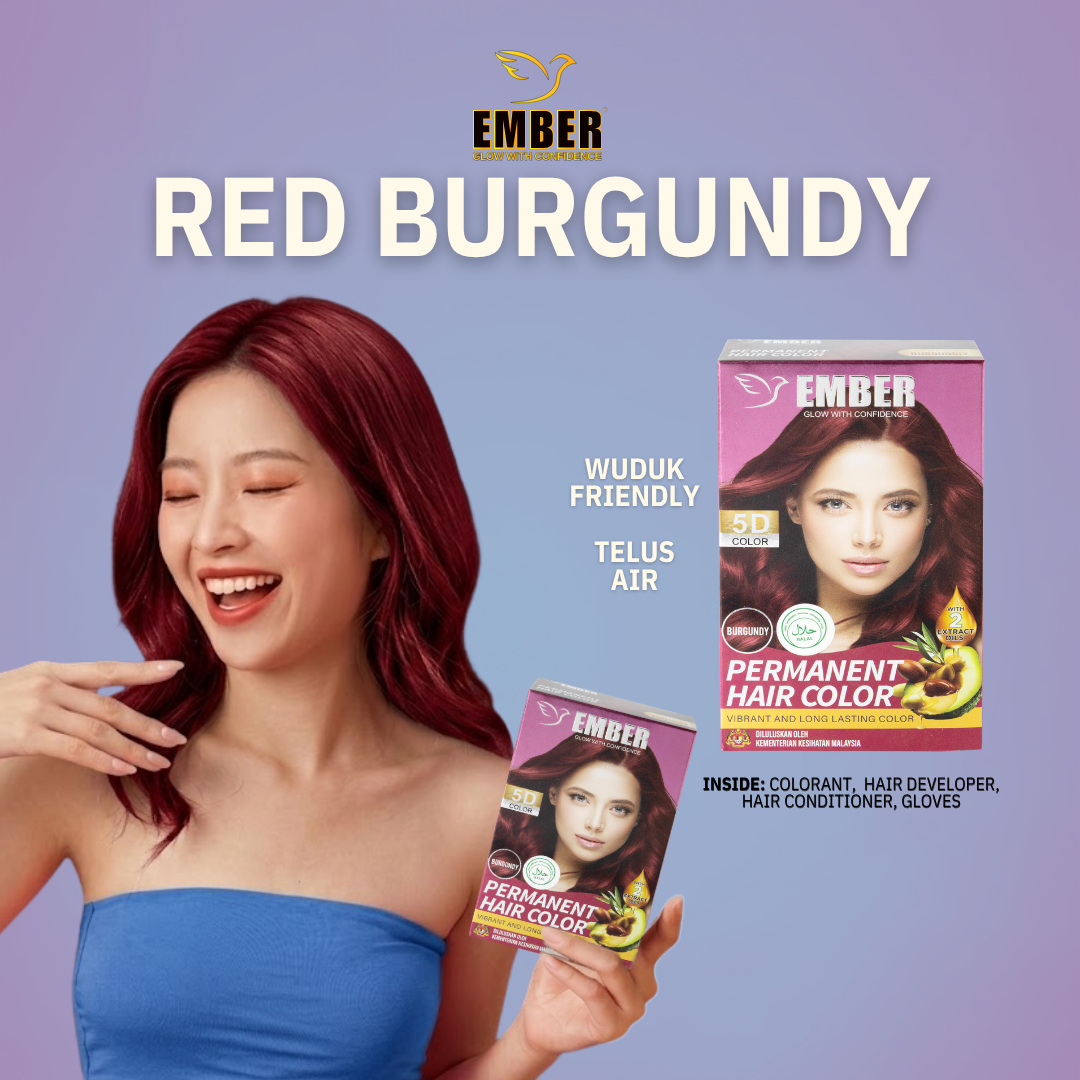 EMBER Permanent Hair Color 30ML / EM-5 / RED BURGUNDY