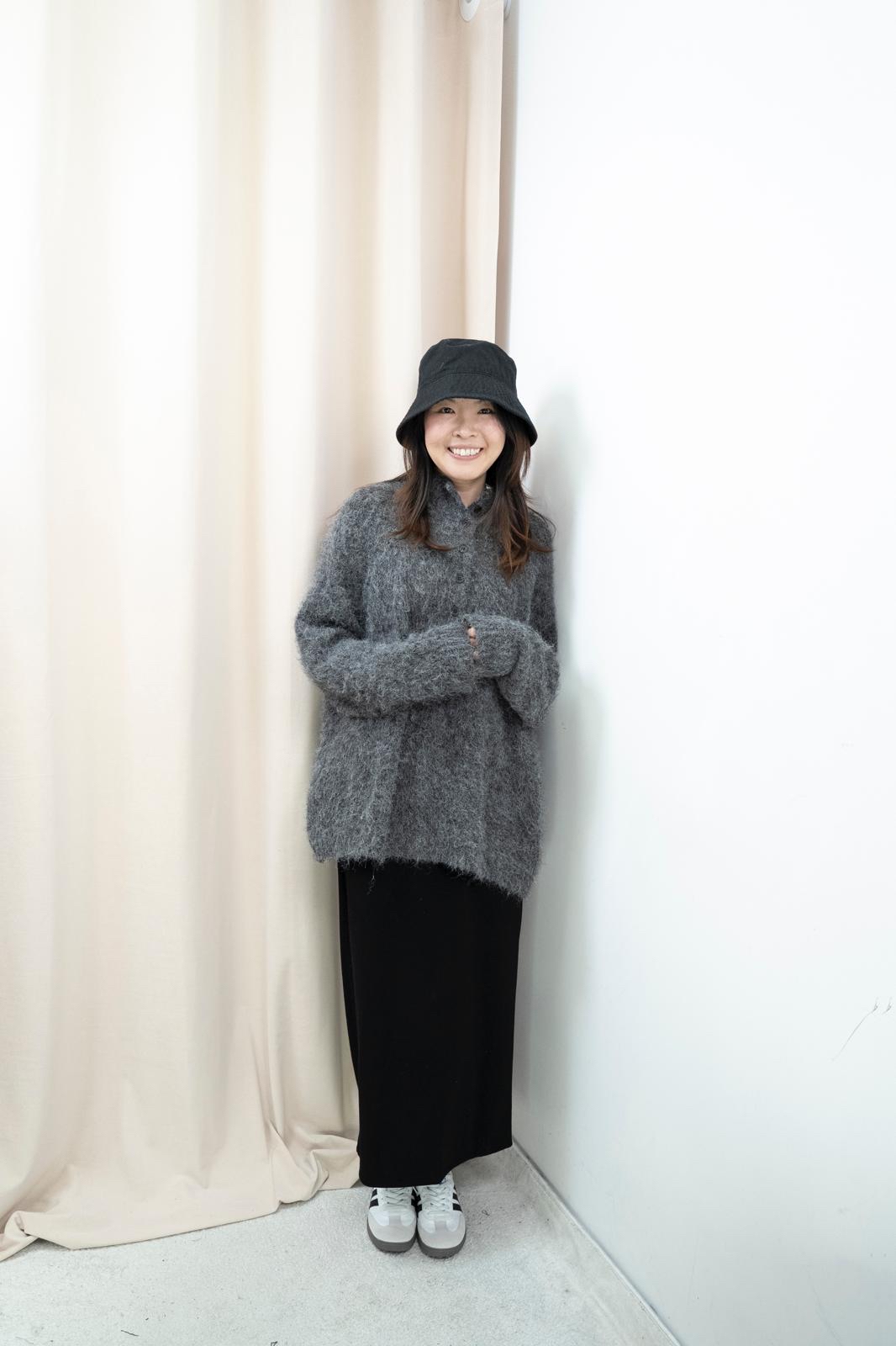 馬海毛鬆鬆針織毛衣（灰色）