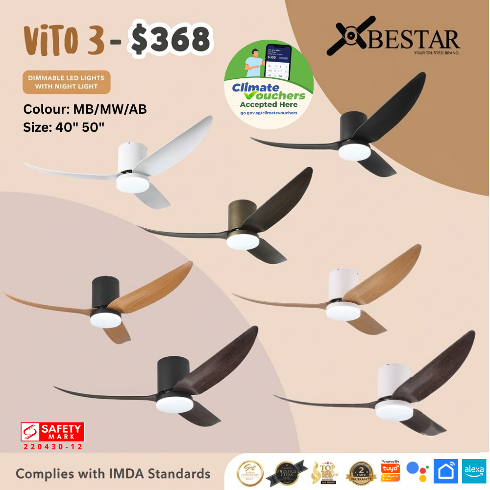 Bestar Vito-3 Ceiling Fan ASR