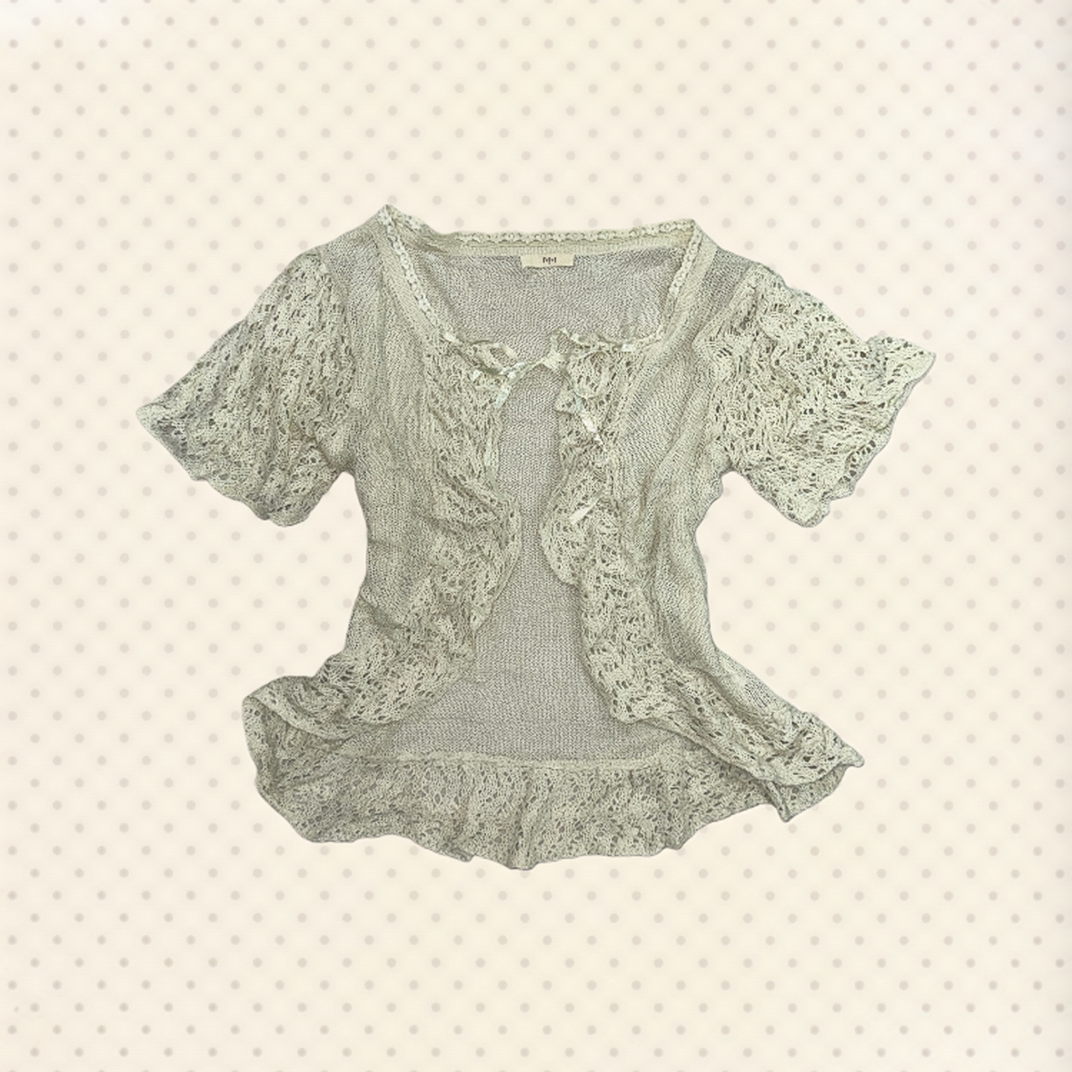 Lace Ruffle Crochet Shrug