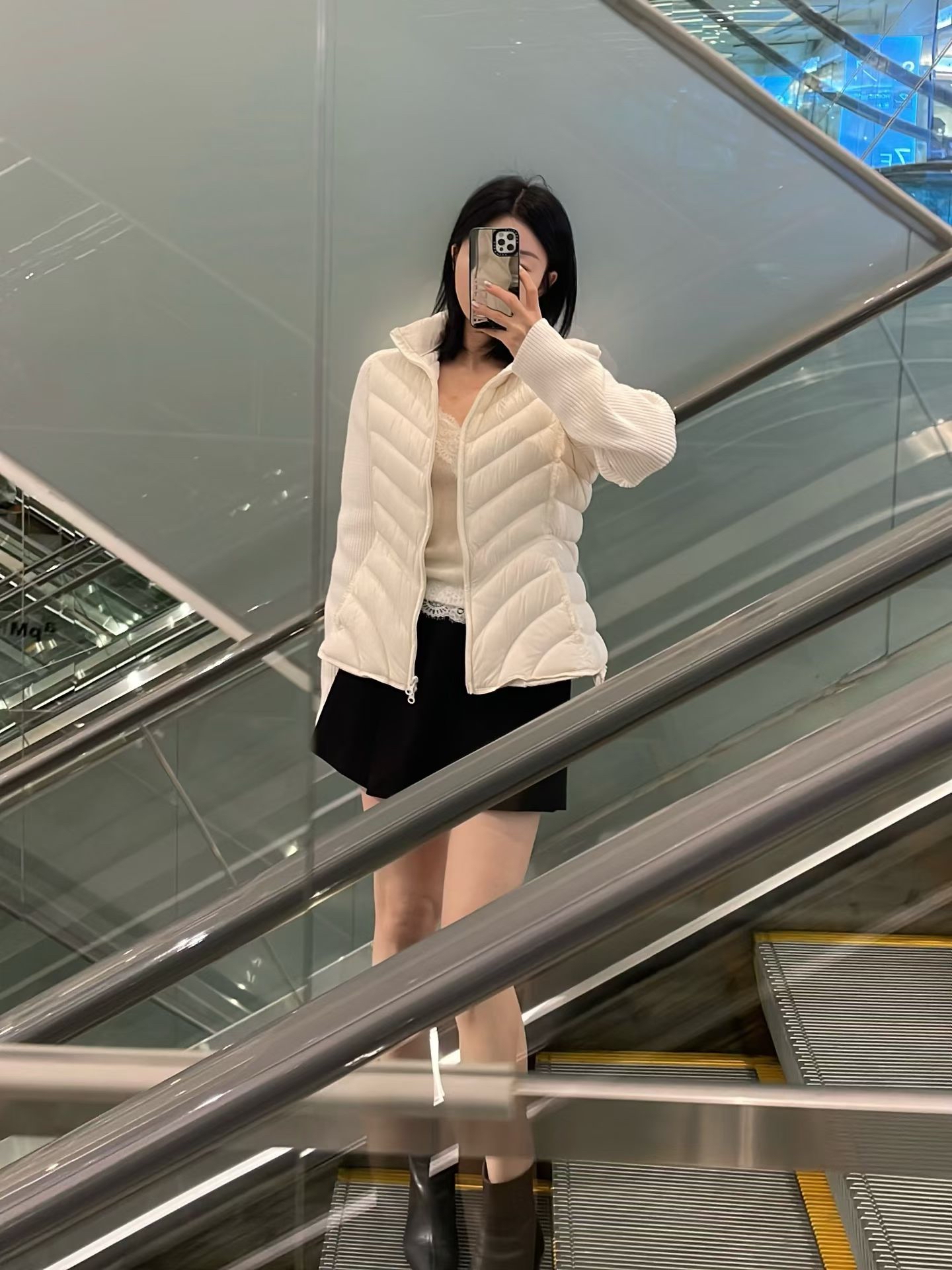 Quilted hood slim leisure jacket