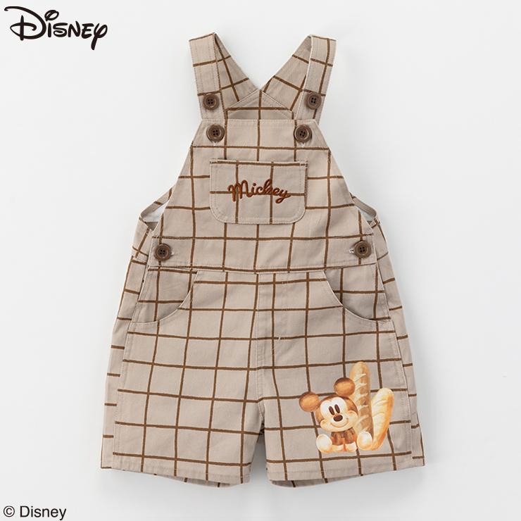 🇯🇵限量預訂 日本直送🇯🇵兩色米奇麵包印花格紋吊帶連身褲