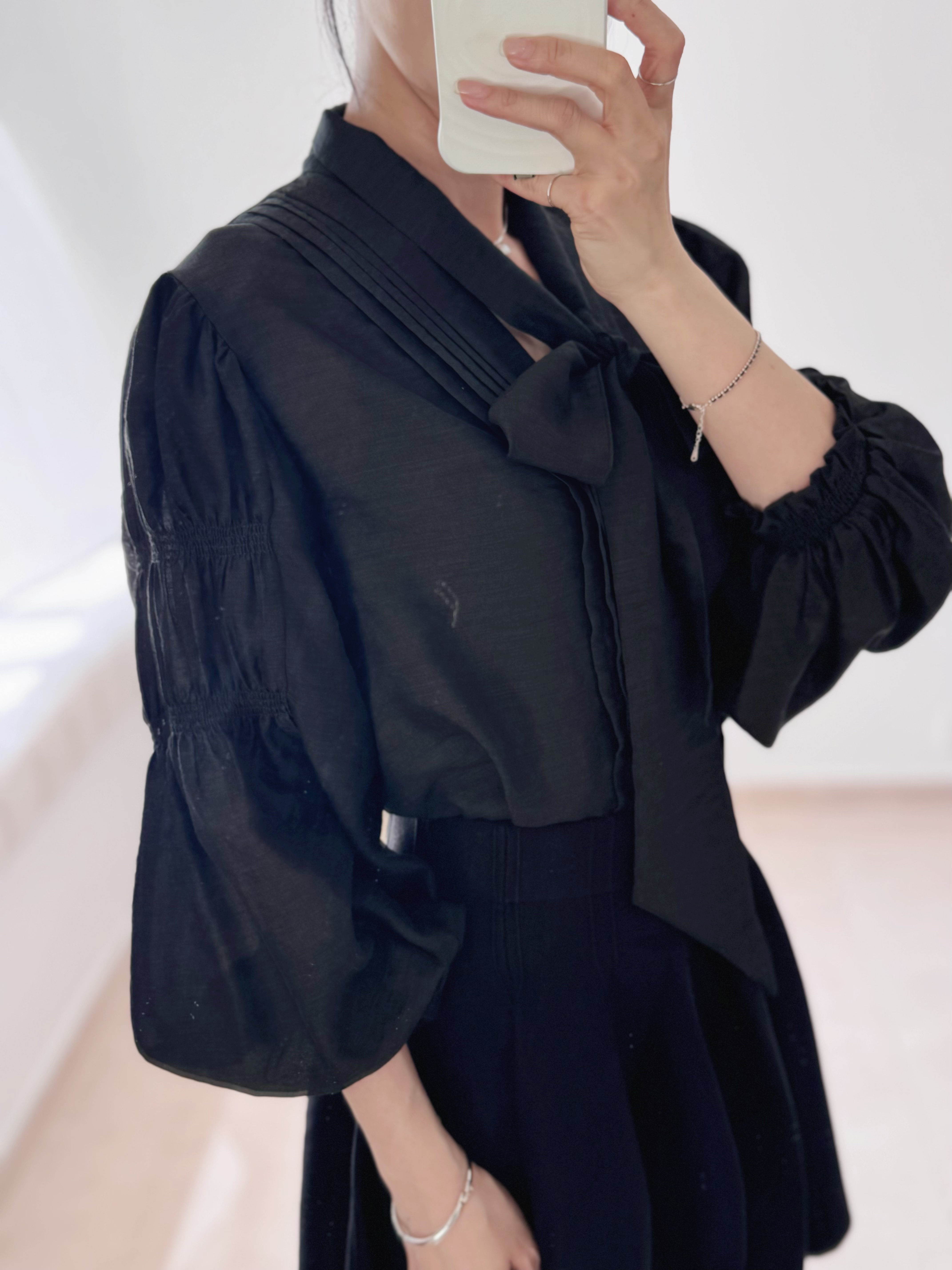 AMORA elegant tie blouse