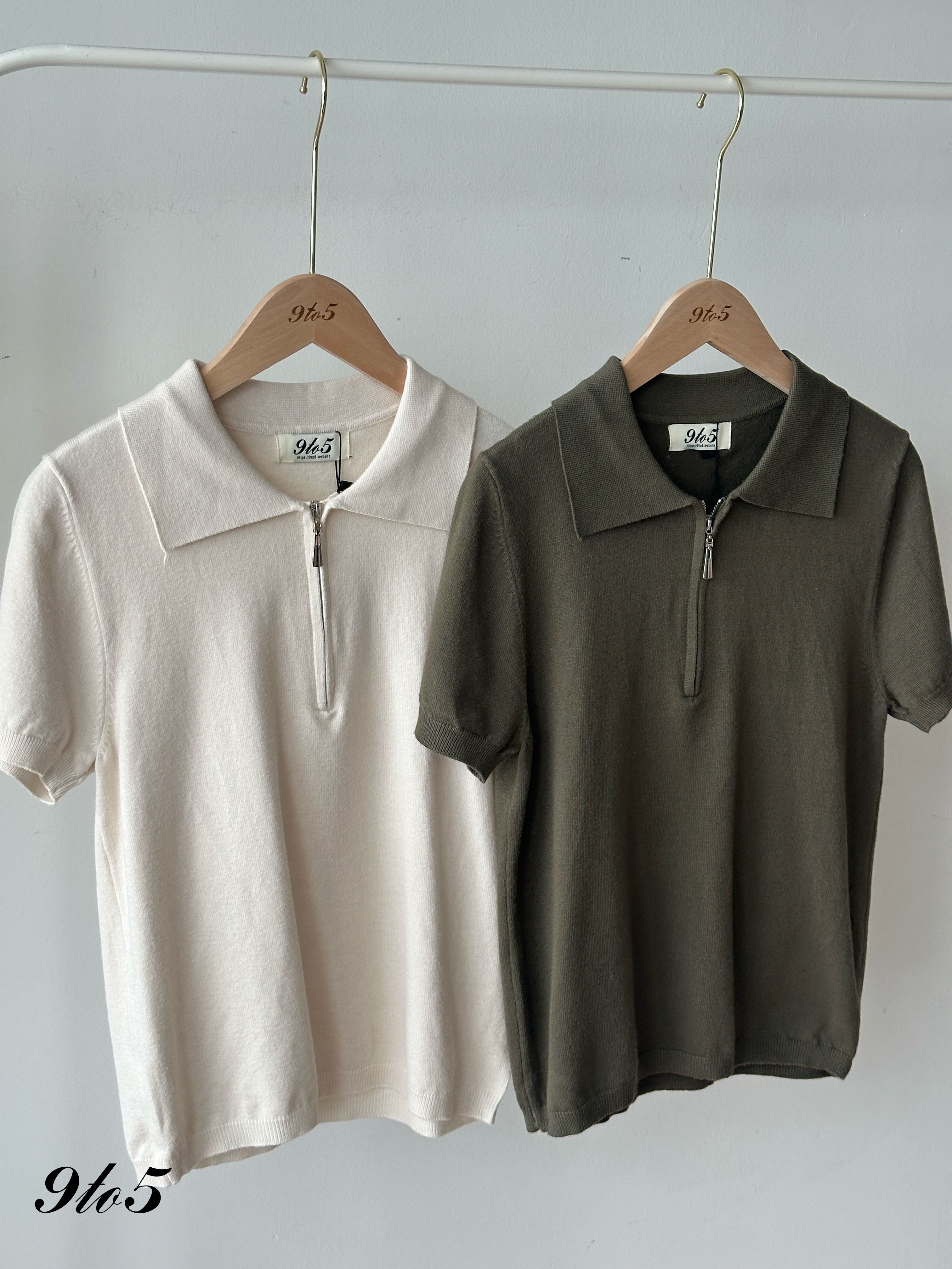 T4274 Zipped Knit Polo Tee - 4 Colors 