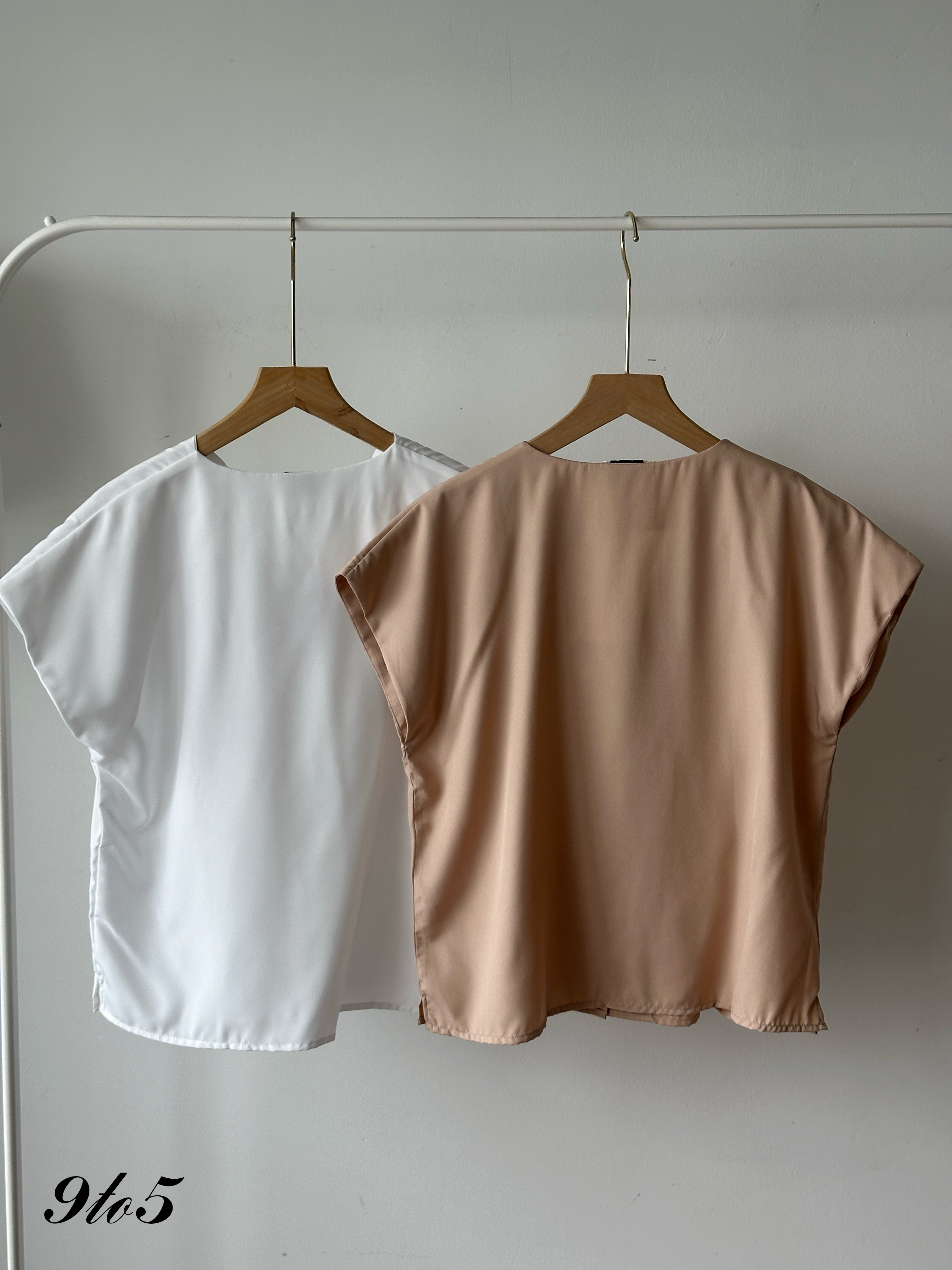 T4299 Cape Sleeve V Neck Shirt - 4 Colors 