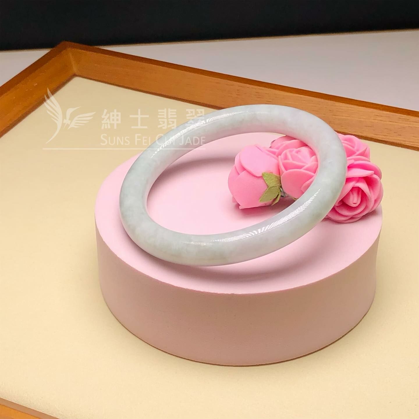 豆種淡綠圓鐲58.6mm