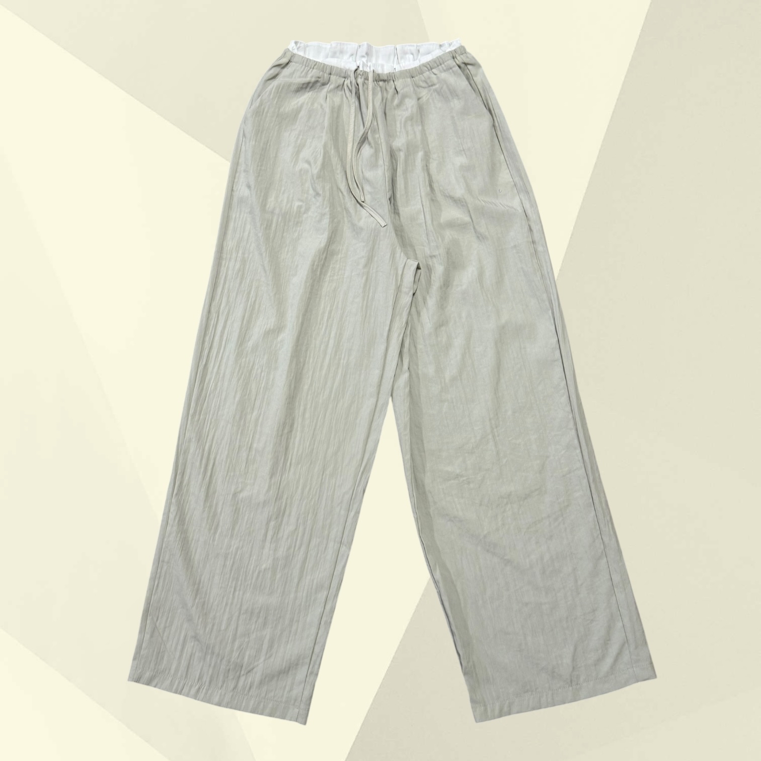 221194 撞色風褸料長褲