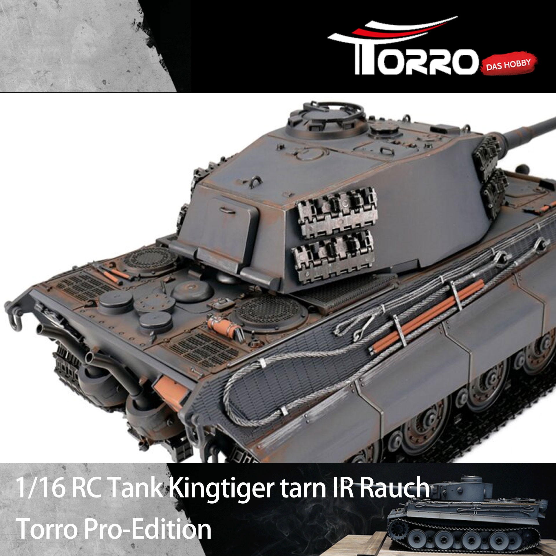 全新Torro DAS Hobby 1/16 RC Tank King Tiger 虎皇坦克車| 360度迴轉