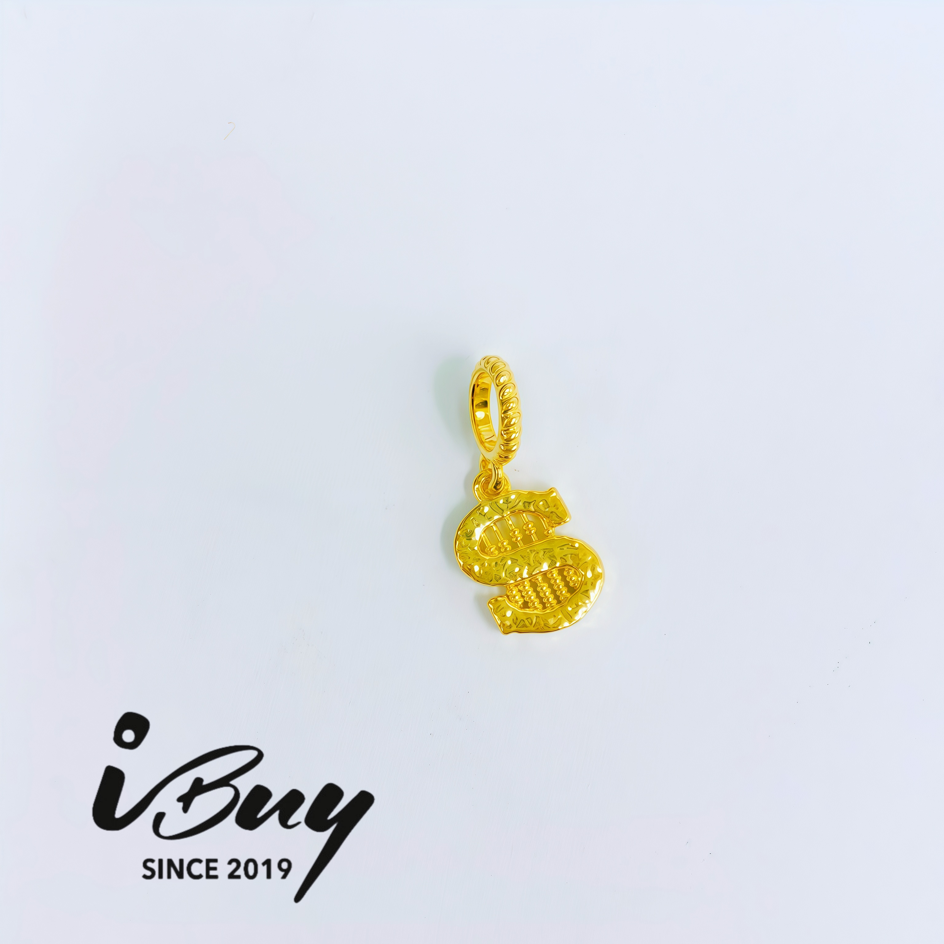 916 GOLD 21ST ROUND KEY CHARM 916 金 21镭射钥匙串咀