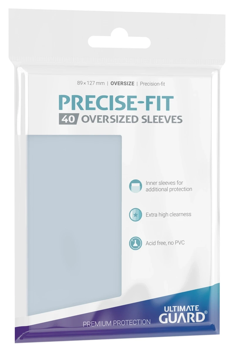 Ultimate Guard 40 - Oversized Precise Fit Deck Protector Sleeves - Transparent