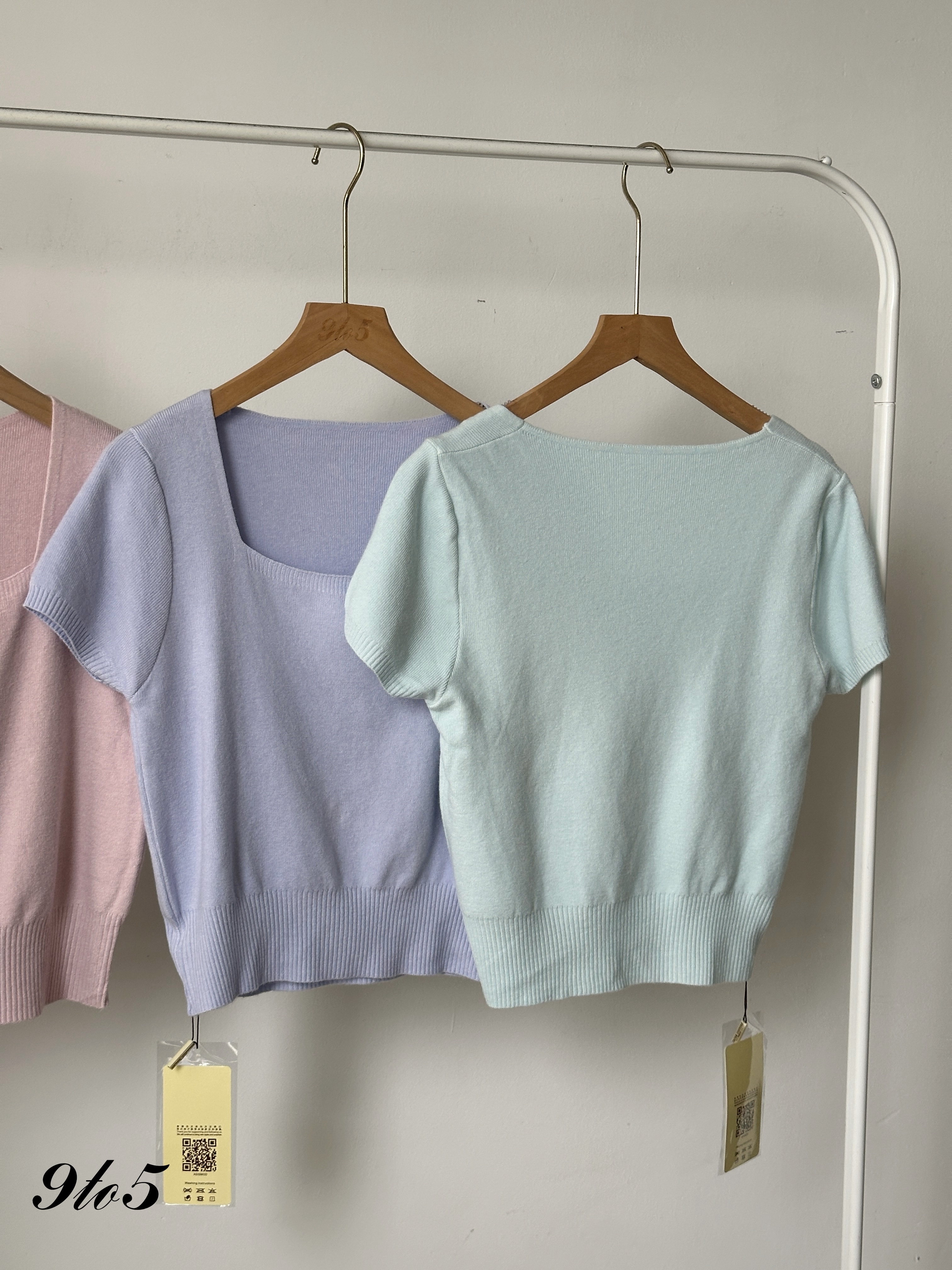 T4095 Square Neck Knit Top - 6 Colors 