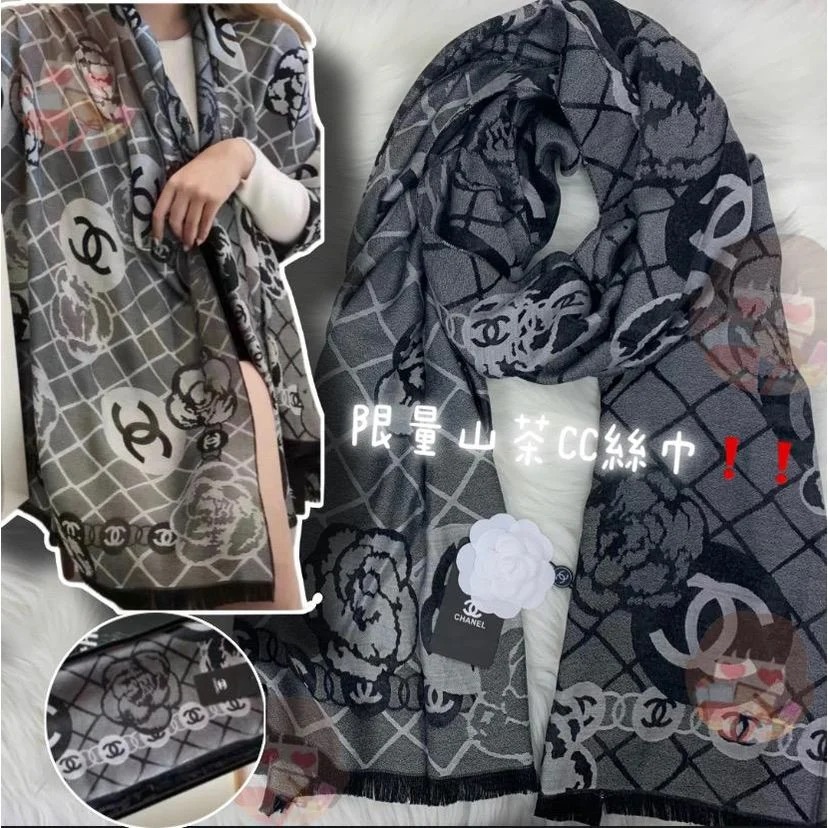 🟥BB00160🟥CHANEL 雙CC迎配山茶贈品禮絲巾