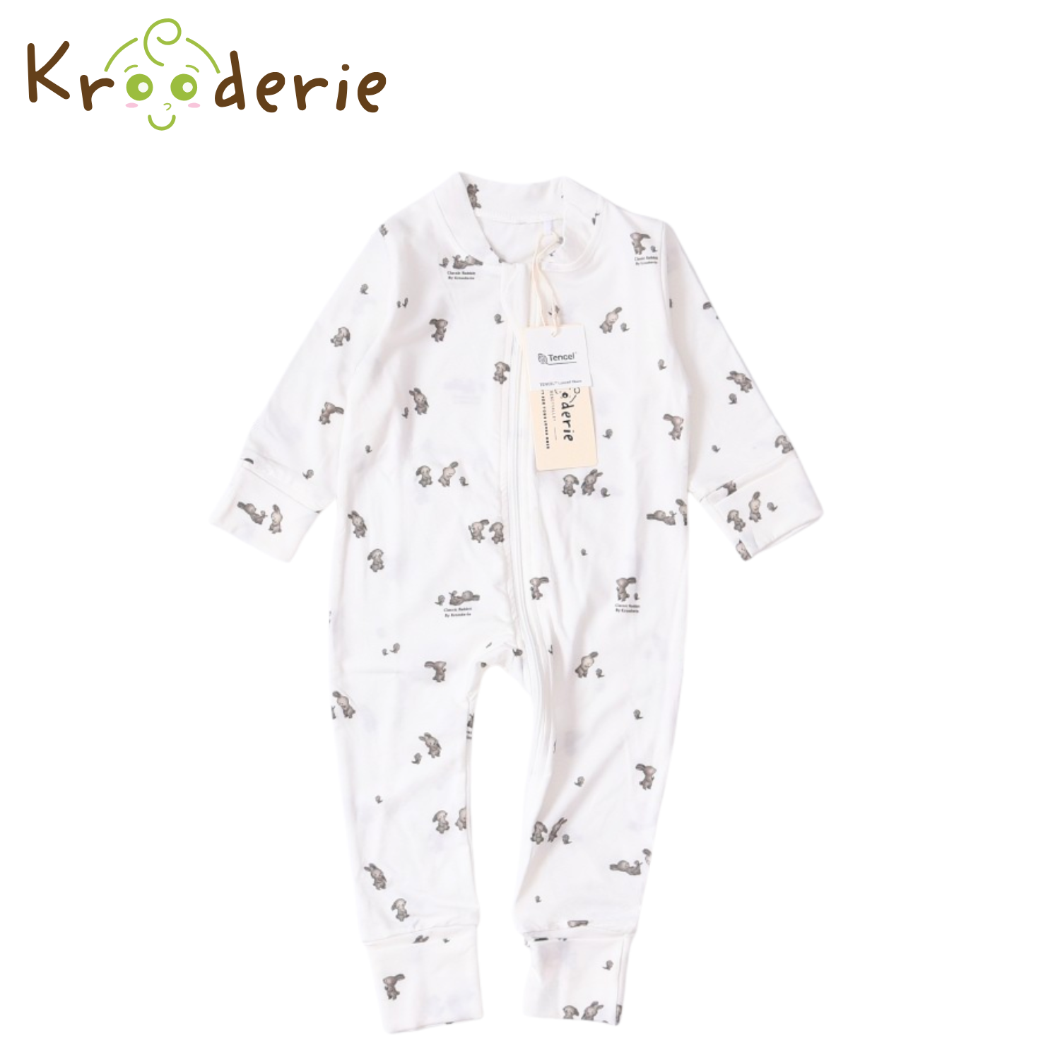 Krooderie TENCEL Baby Zip Romper Sleepwear Bodysuit Jumpsuit