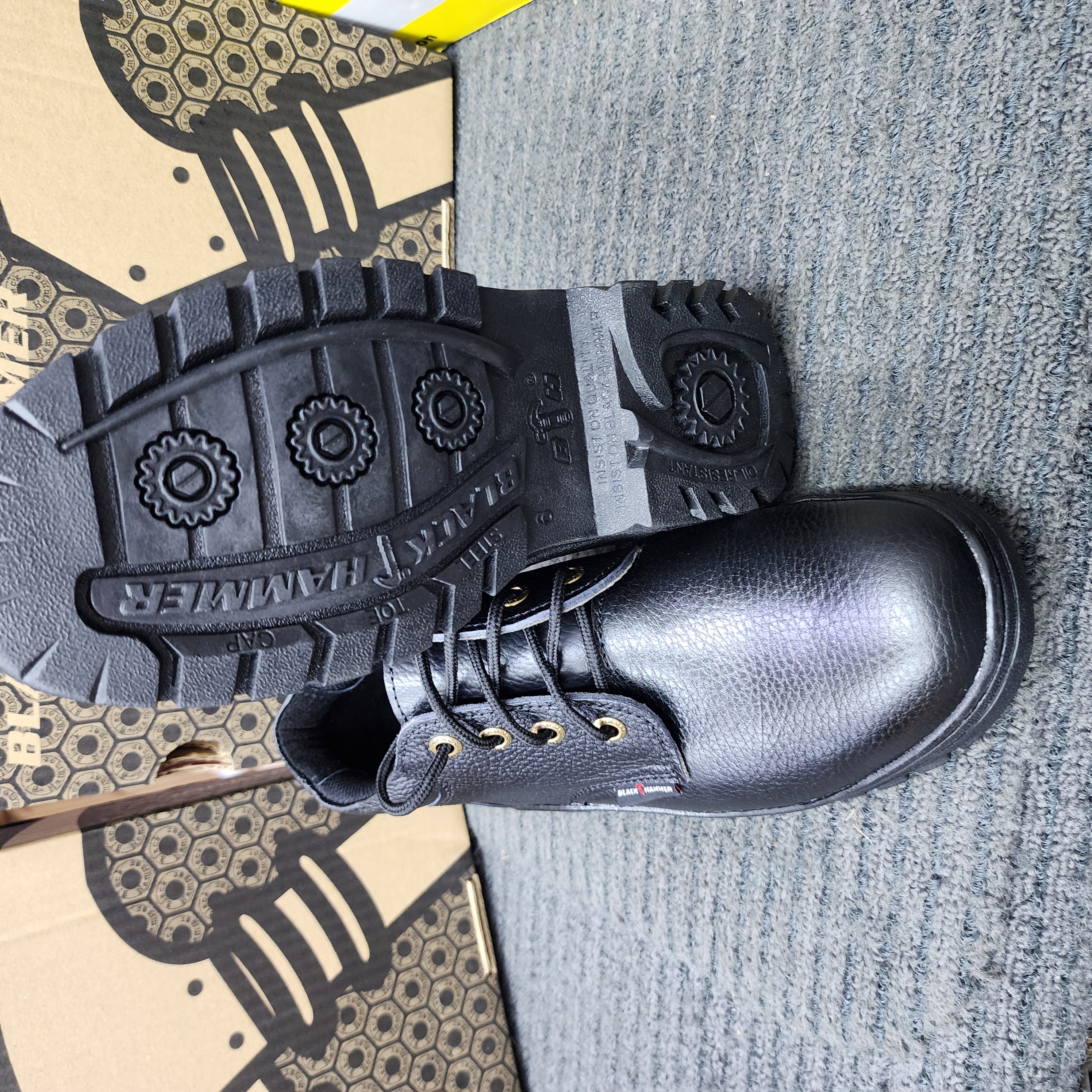 Black Hammer 2000 Series MID cut Lace up Safety Shoes BH 2336 Kasut Keselamatan