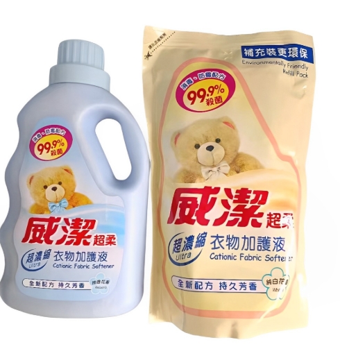 威潔超柔加護液雅逸+純白補充裝800毫升(藍)