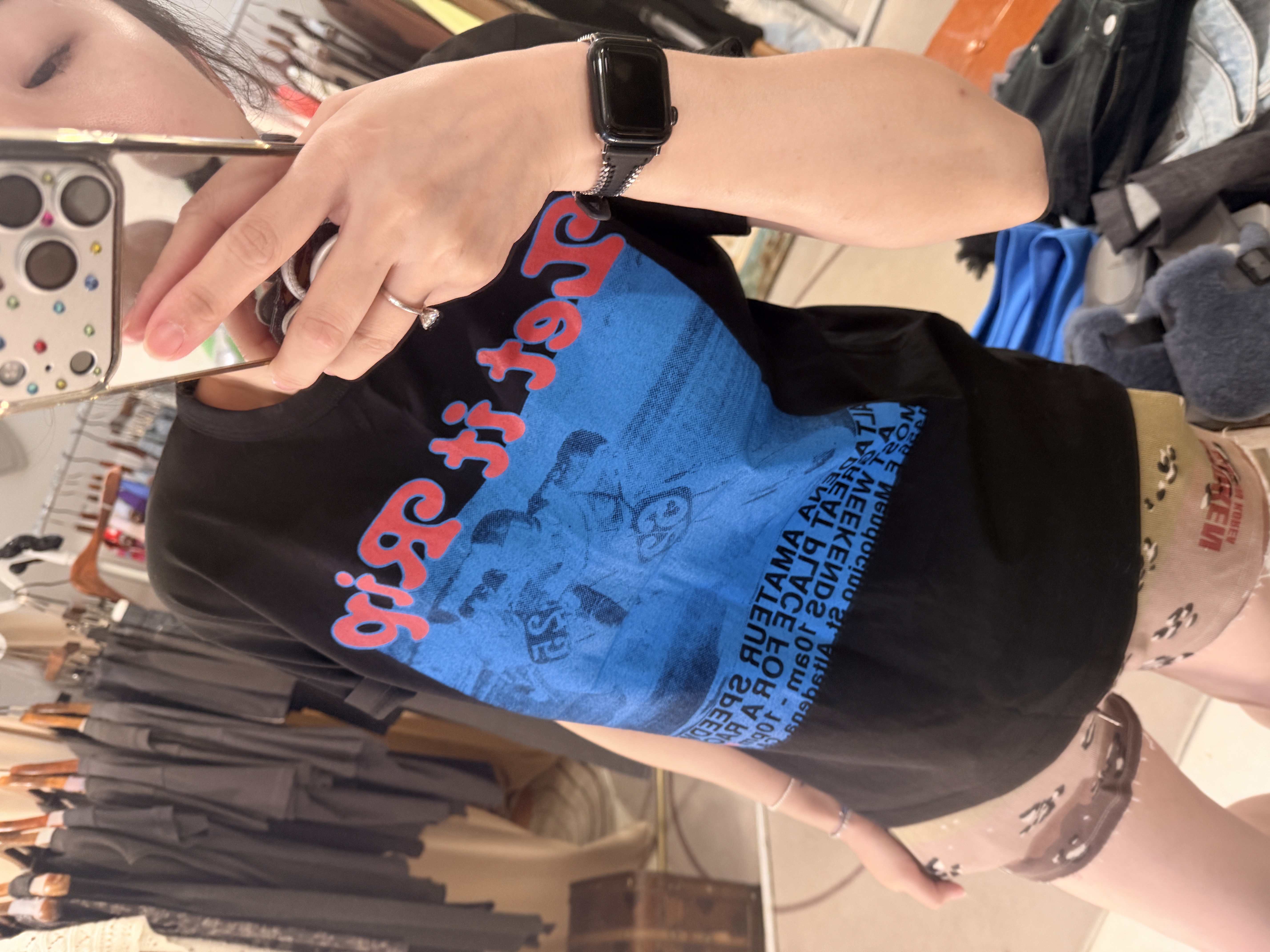 Blue printed tee