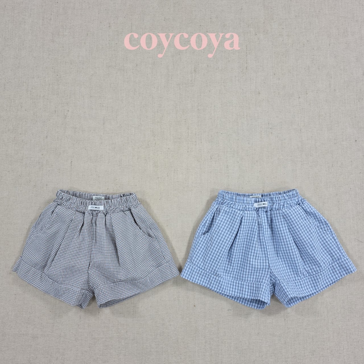 🌸預訂 韓國直送🌸🇰🇷COYCOYA兩色標籤格紋輕盈透氣短褲