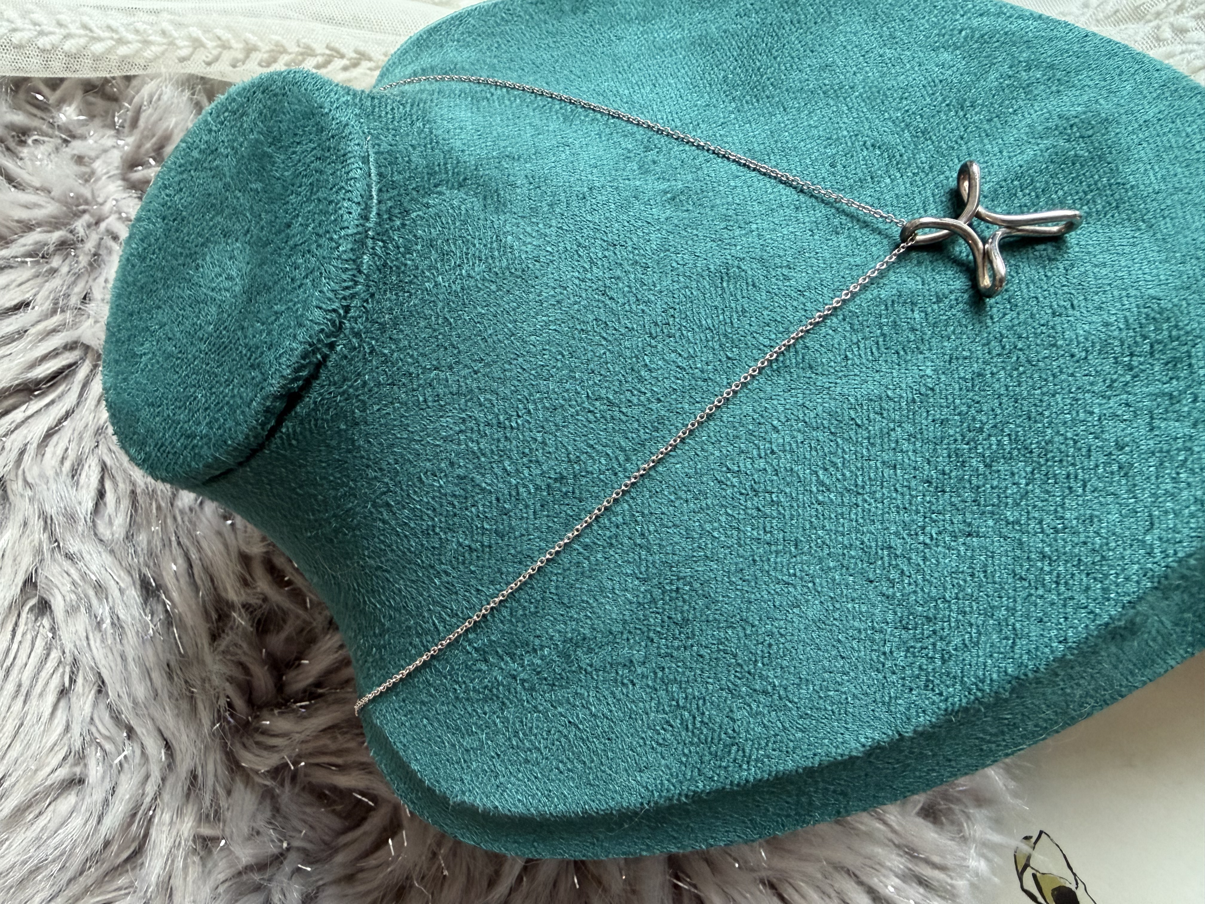 Tiffany & Co. Elsa Peretti Infinity Cross pendant 925 silver necklace