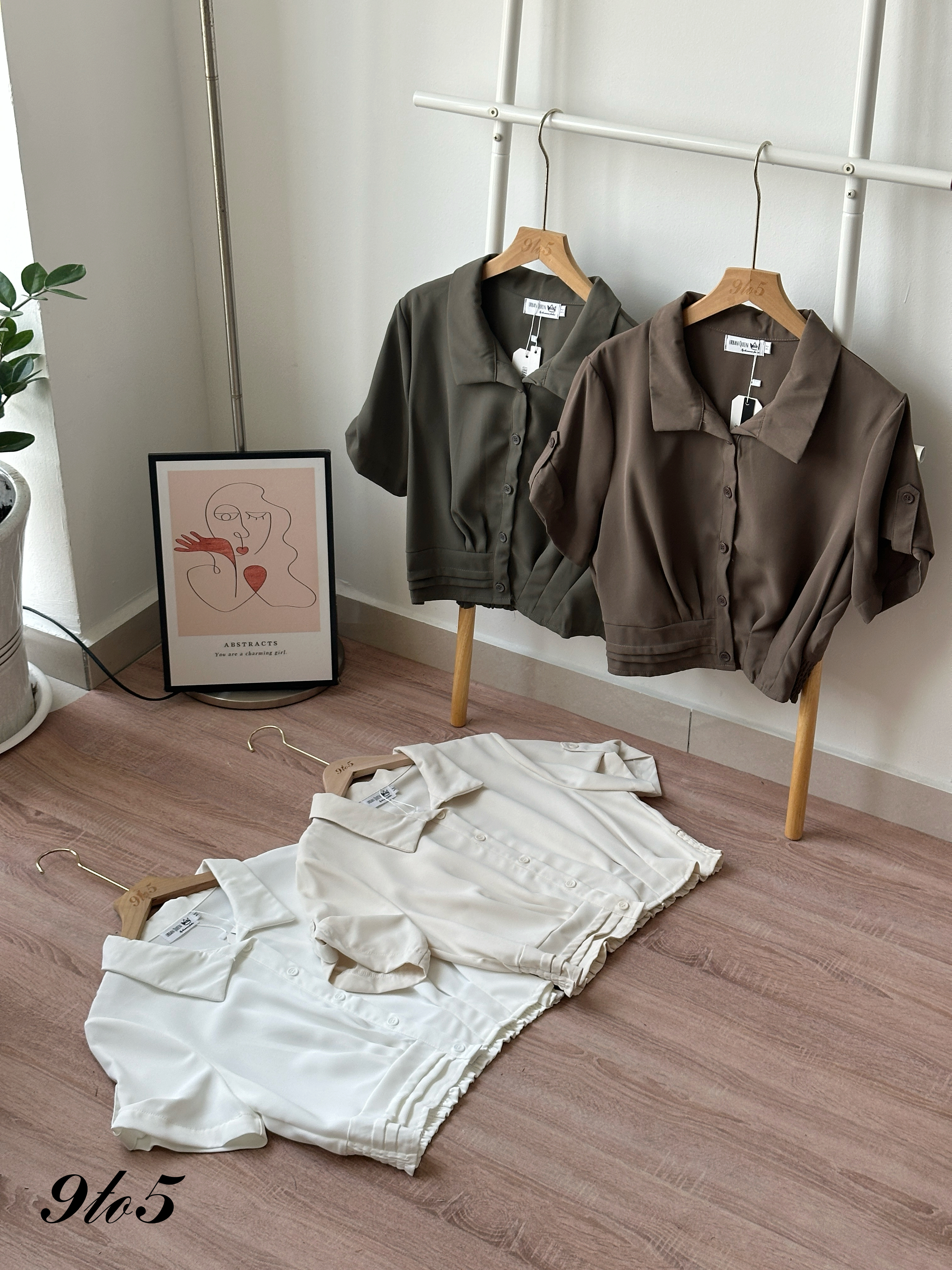 T4339 Short Sleeve Crop Shirt - 4 Colors 