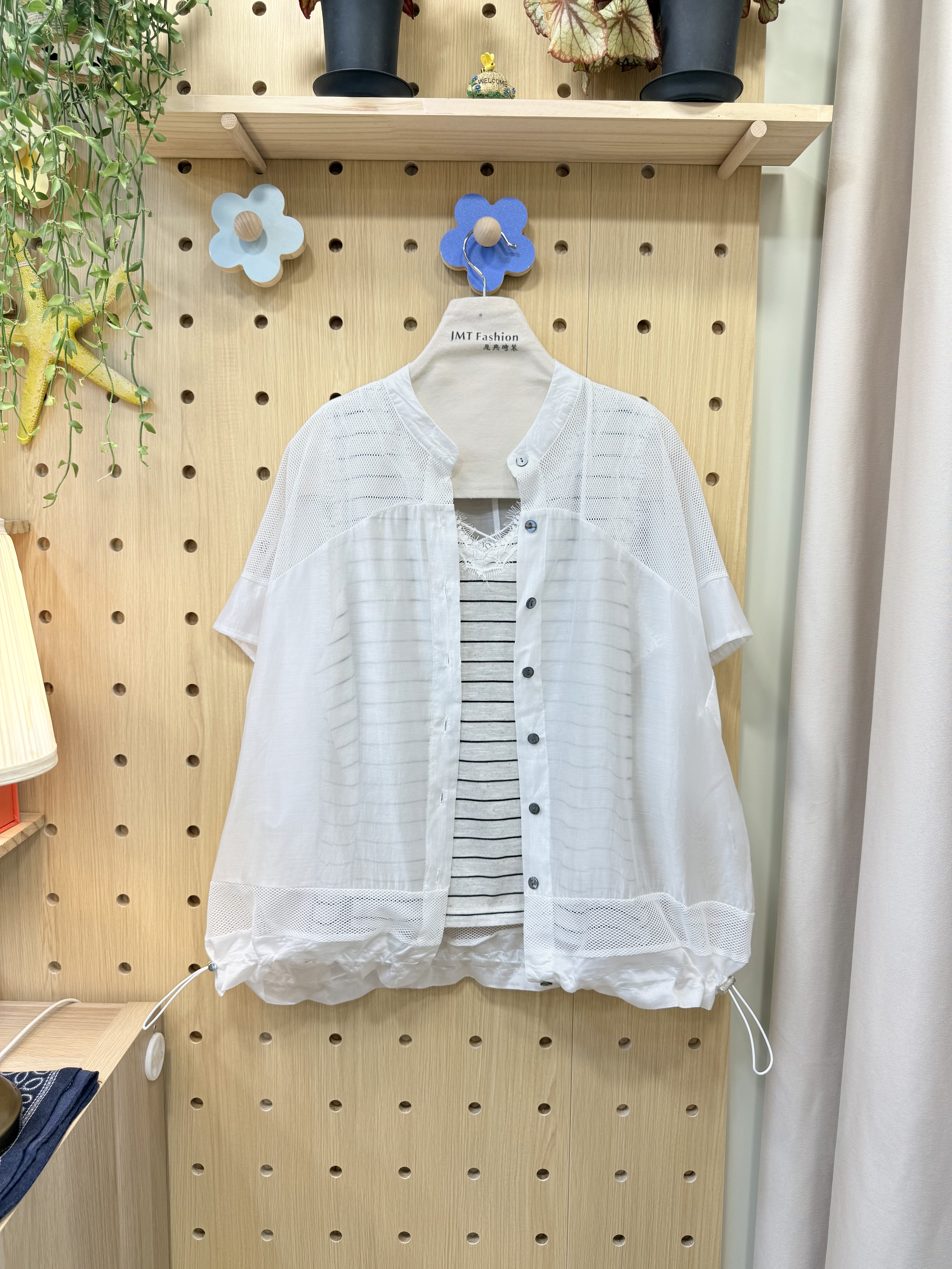 天絲網格拼接衫 M977 417304259 