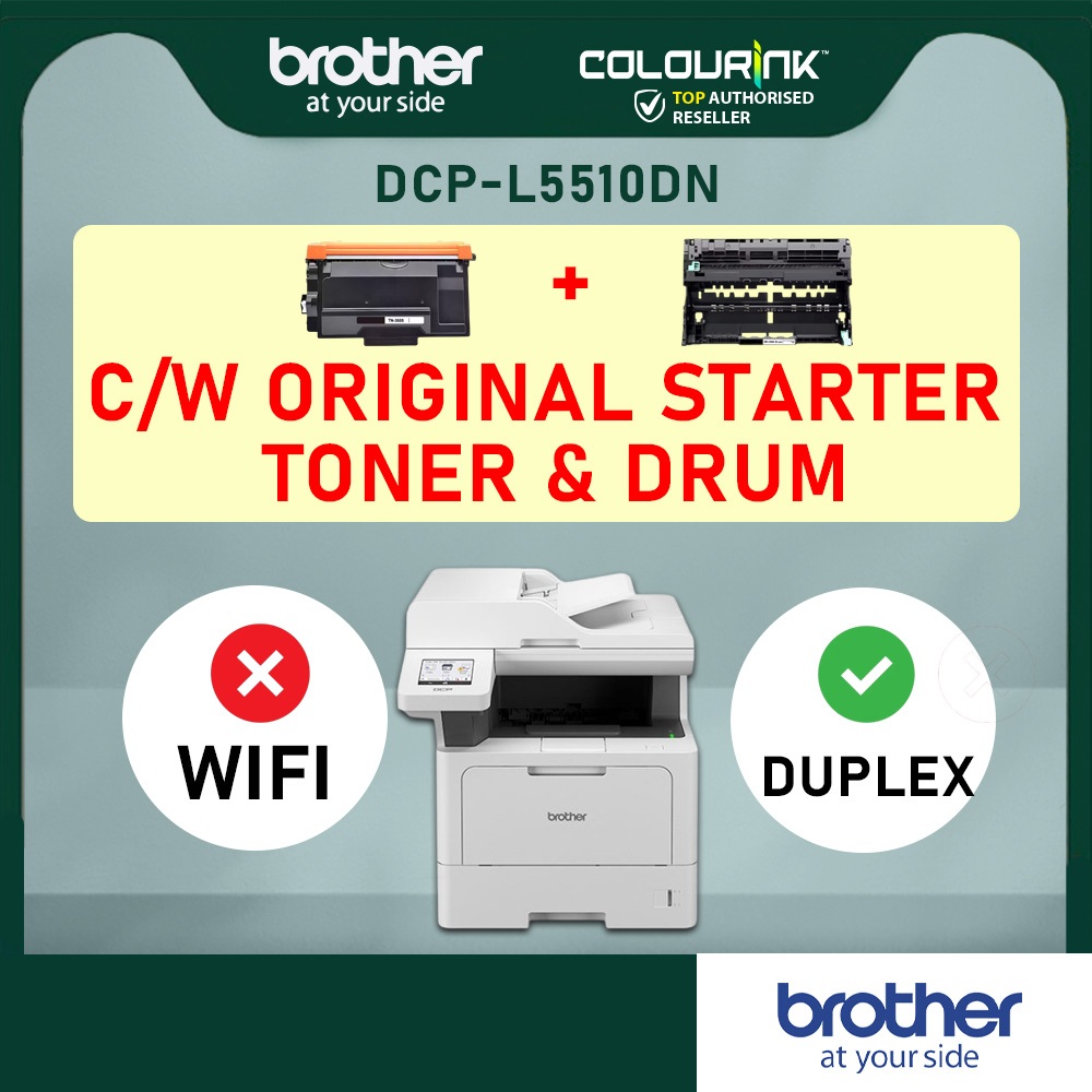 Brother DCP-L5510DN A4 Mono Laser Printer Print Scan Copy Network ADF Auto 2-sided Duplex similar L5600DN MFC-L6900dw