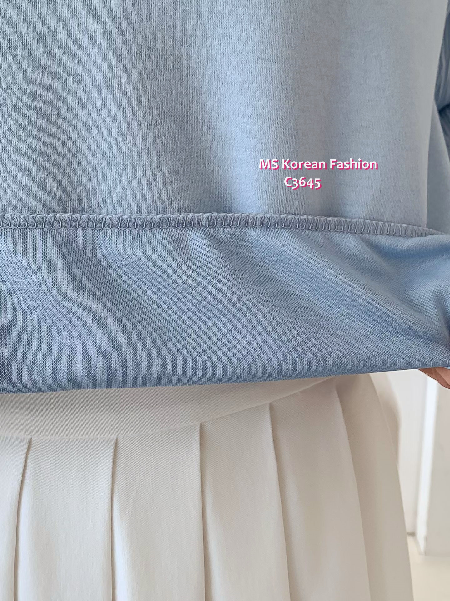 C3645 韓國🇰🇷V領直紋袖top