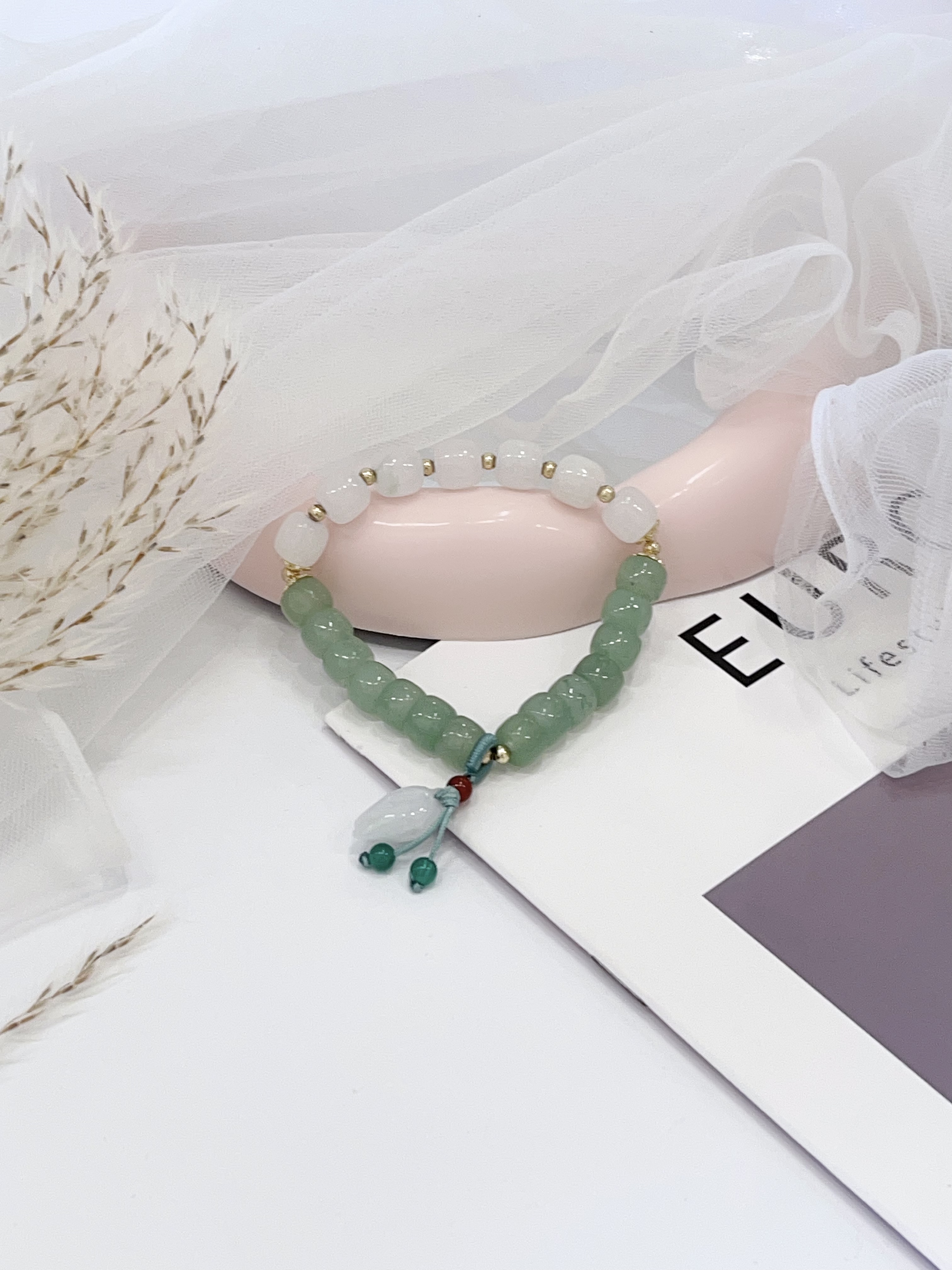 🤍💚 和田白玉 × 和田绿玉手串 Hetian White Jade & Hetian Green Jade | 8mm