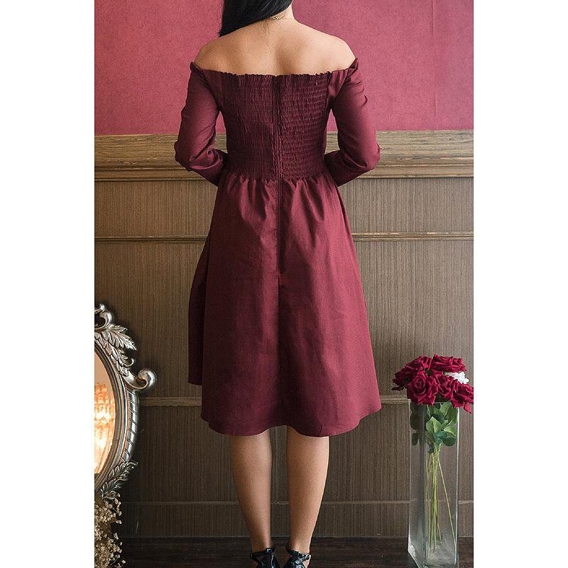 (Last 1!)Vintage1961's very first design- 1950s Hollywood Inspired Tea Party Dress - Wine (FM002)