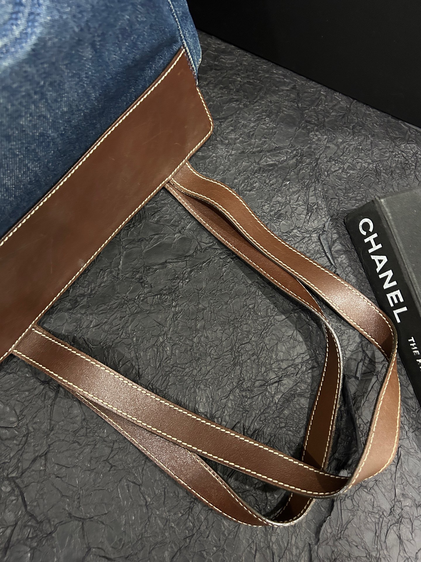 【預訂貨品】Chanel 藍色丹寧牛仔拼皮tote