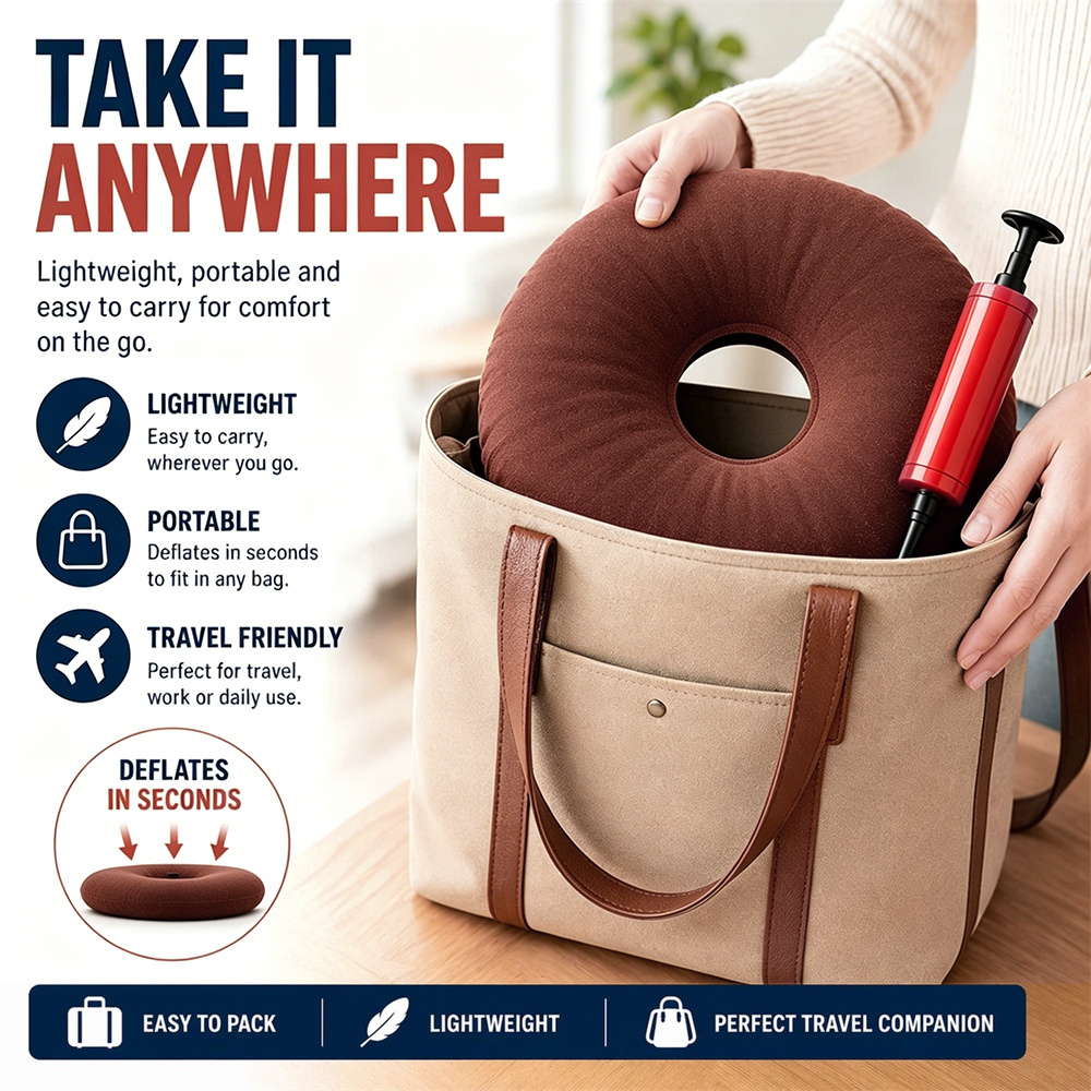 臀部充氣坐墊 咖啡色 盒裝 UB0300