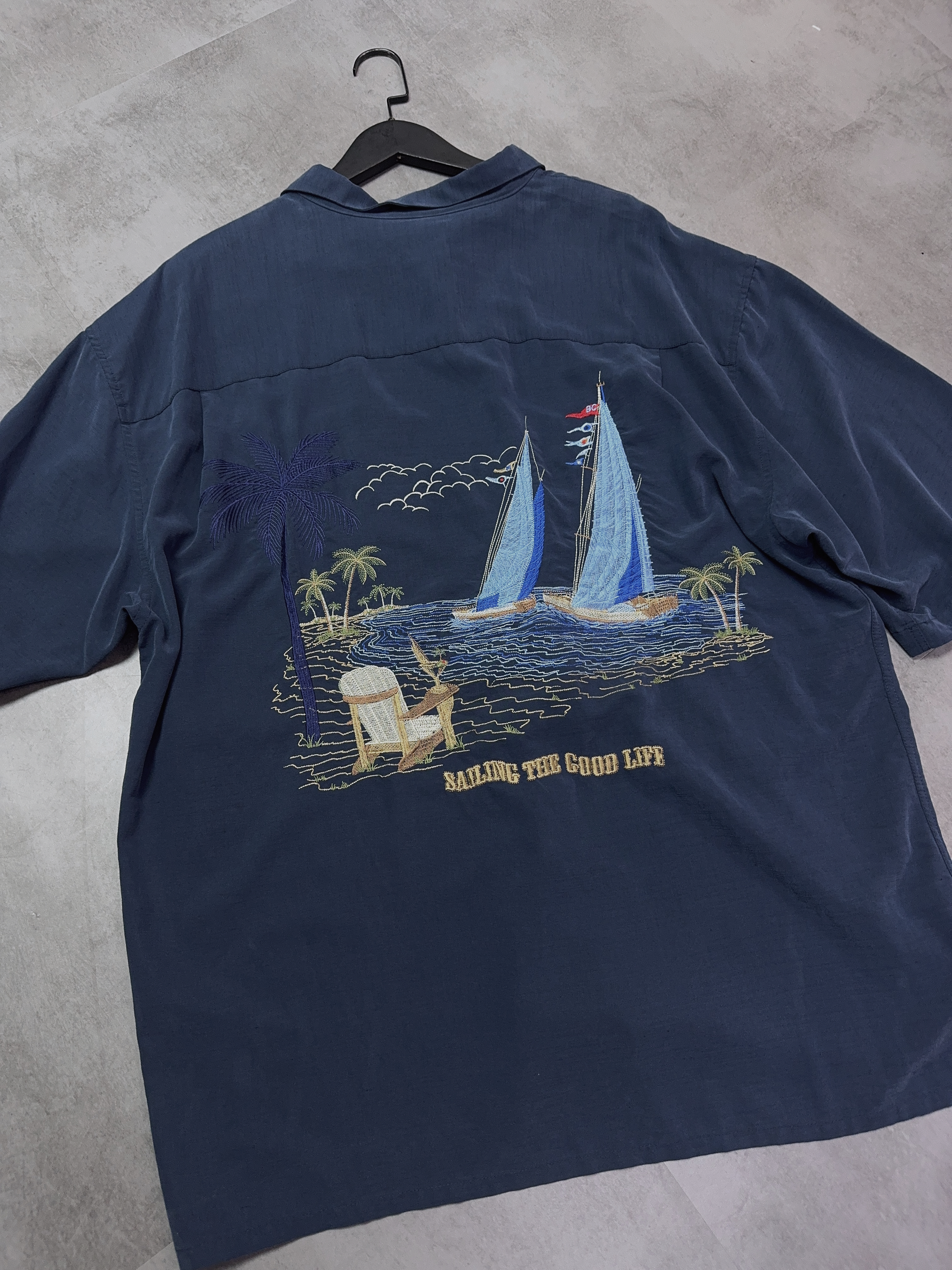Navy Bamboo Cay Shirt -XXL