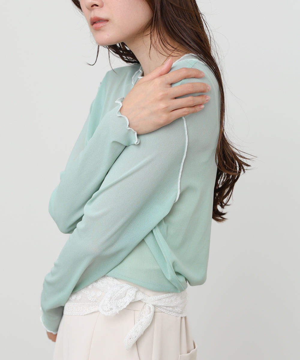 <JP> 內搭必備！輕薄柔和滾邊 Ruffles Top * 4色入 <預購>