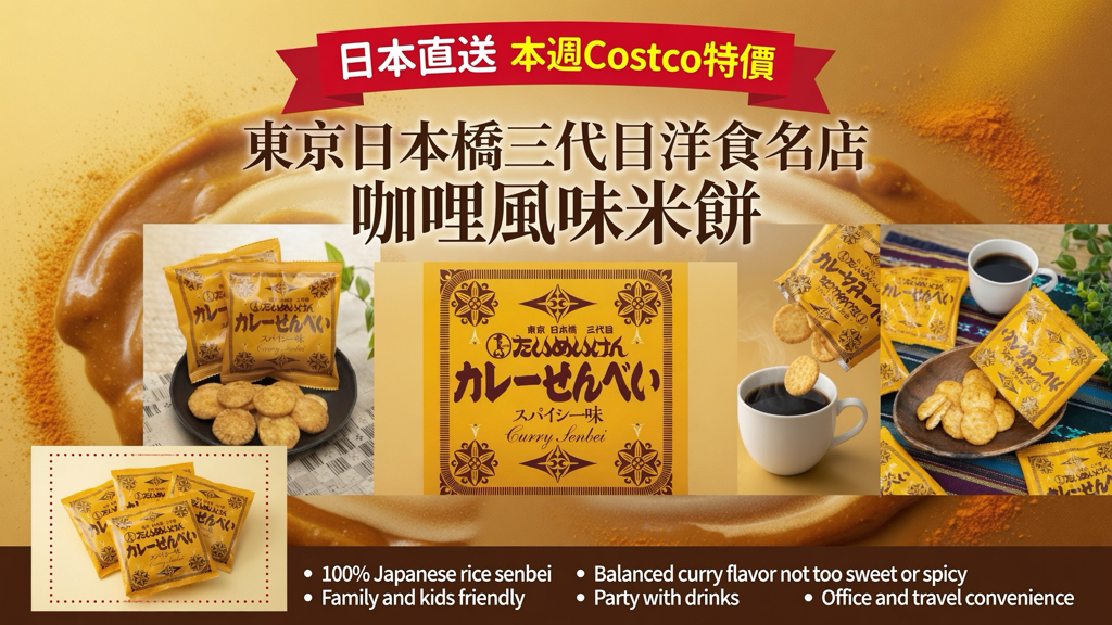日本直送 本週Costco特價  東京日本橋三代目洋食名店 咖哩風味米餅