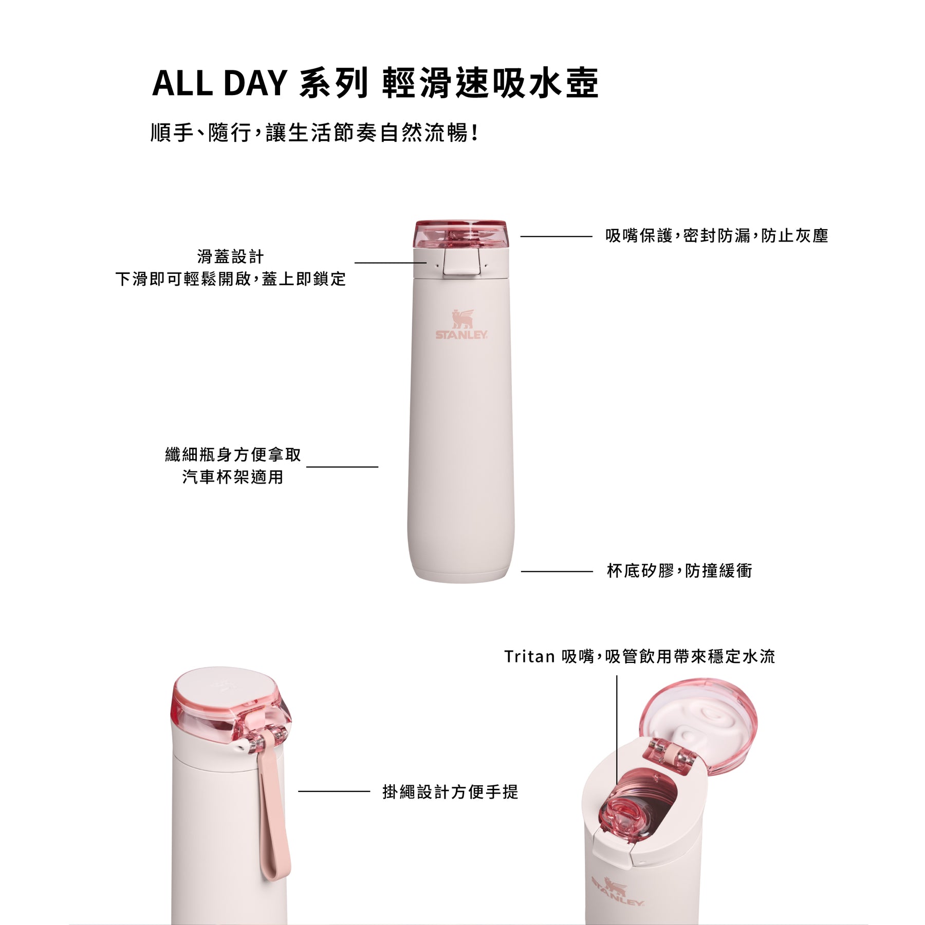 STANLEY Flowstate Spring Bottle ♡ 輕滑速吸水壺 591ML