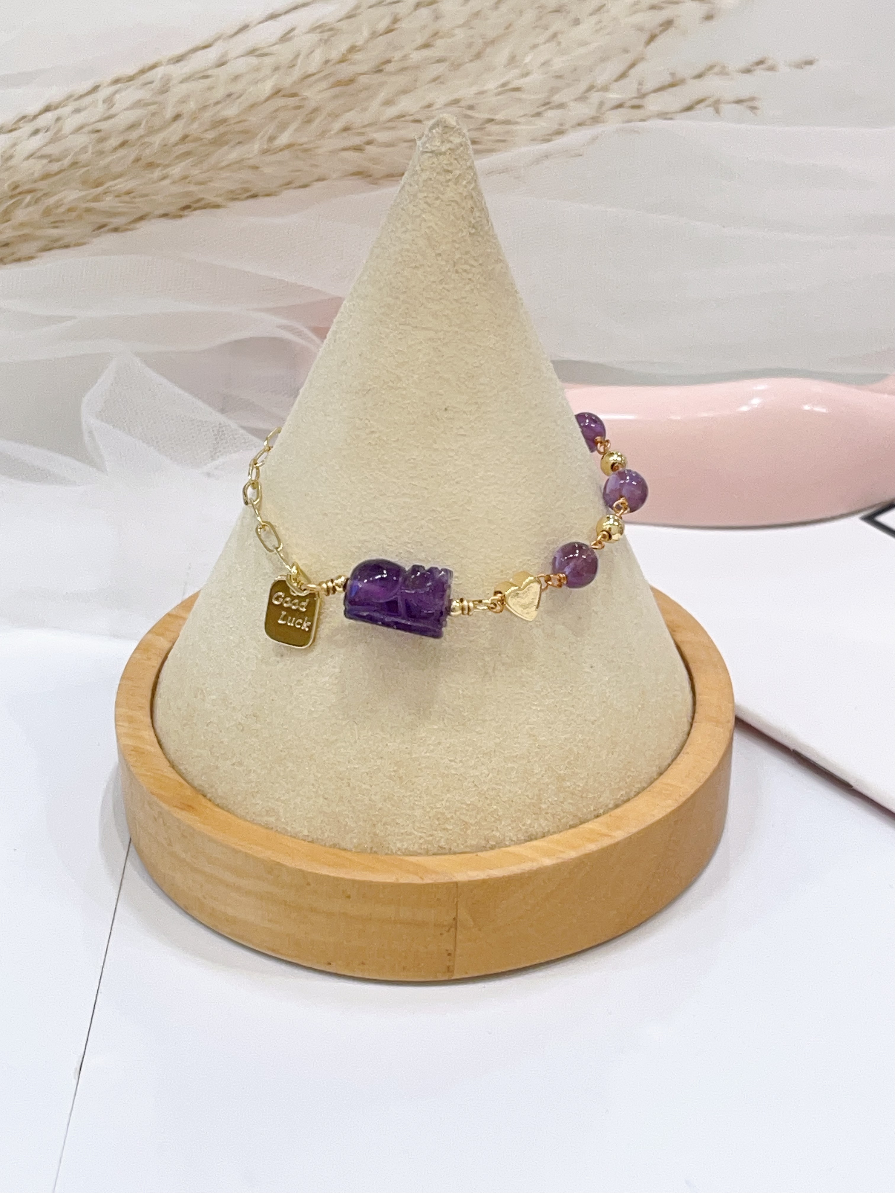 💜 紫水晶 × 紫水晶貔貅手串 Amethyst & Amethyst Pixiu | 6mm 