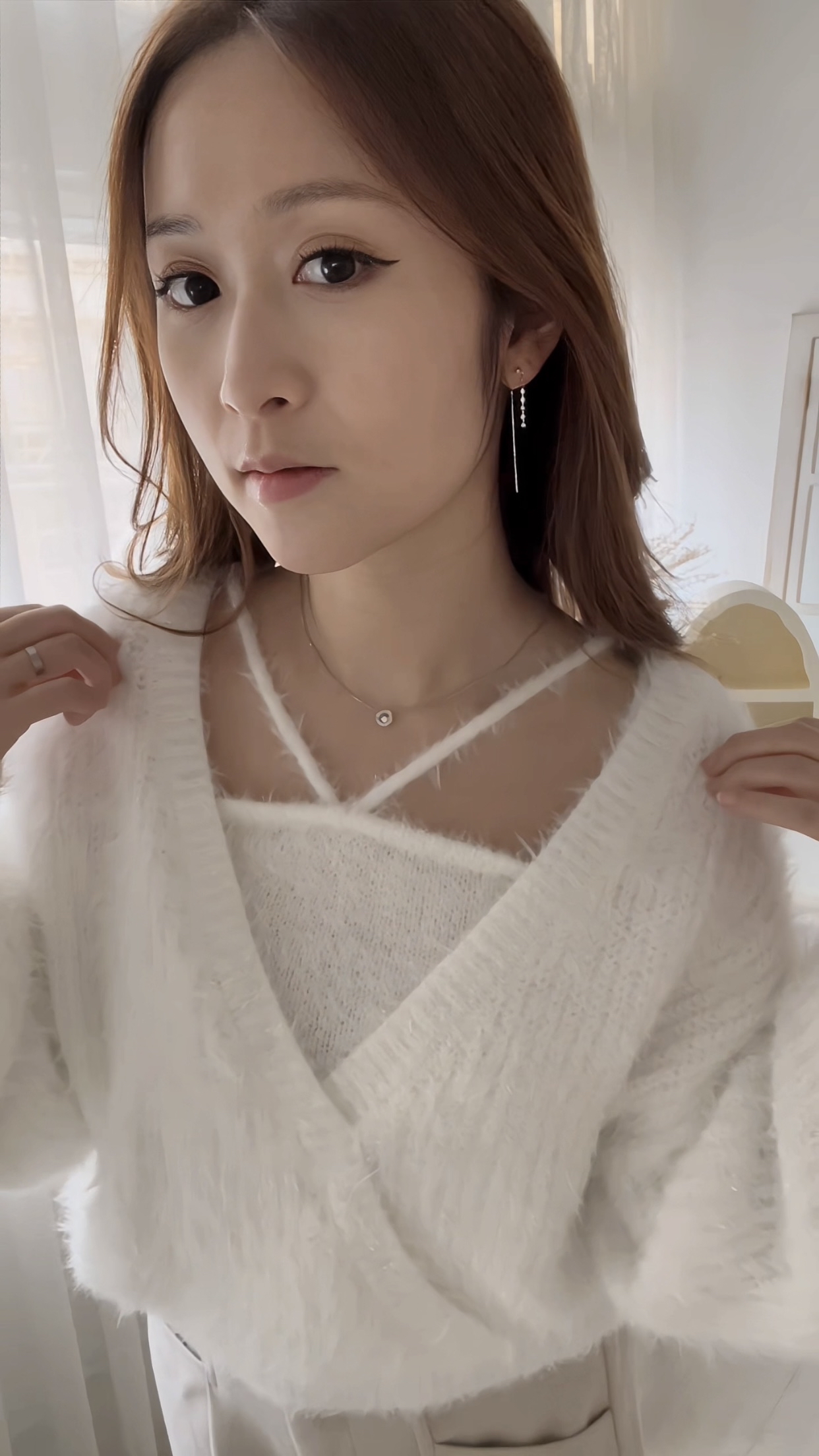 多個穿法💓微閃毛衣套裝(背心+上衣)(JP)白色311966